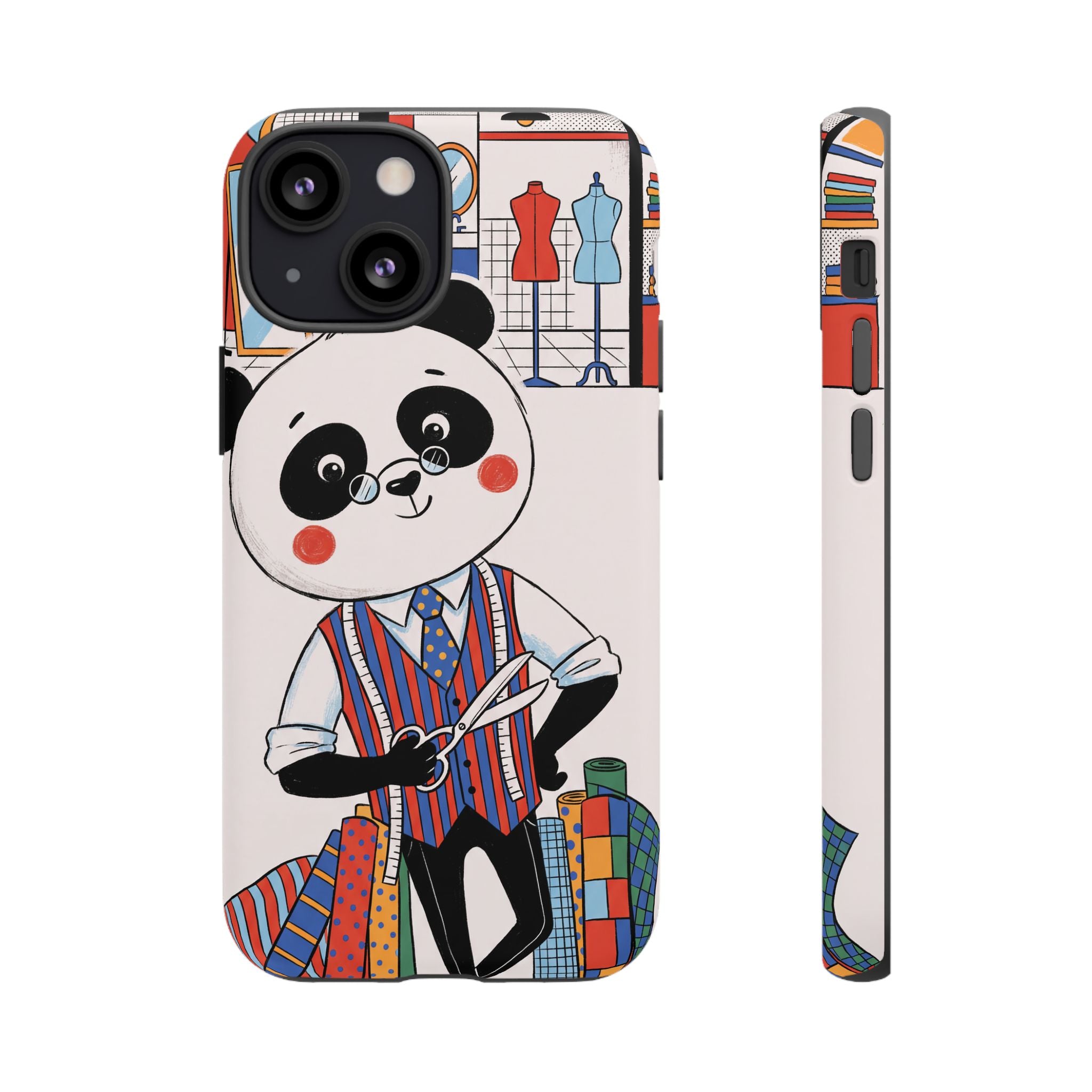 Panda Tailor iPhone Case | Cute Seamstress Cartoon