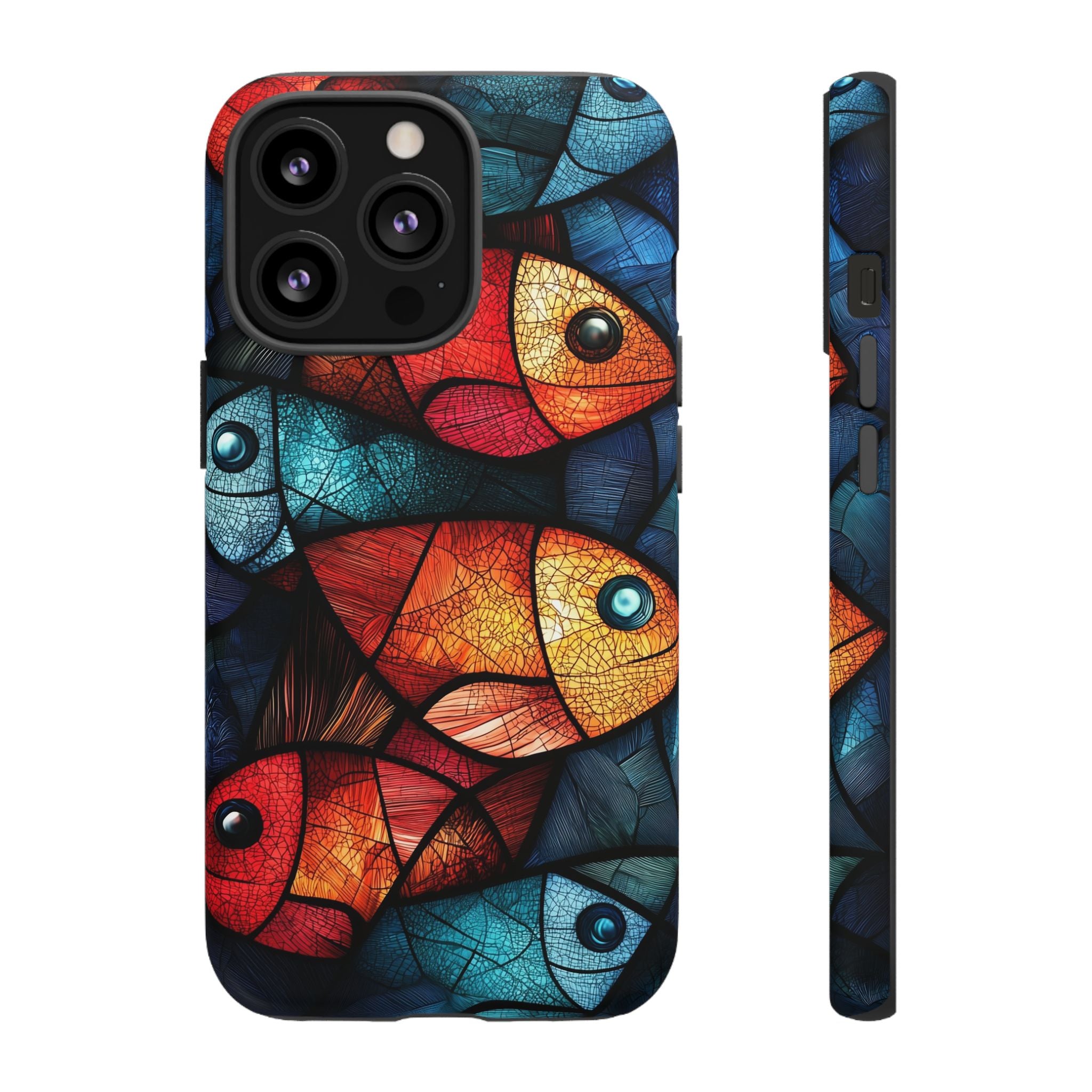 Fish Mosaic Tough iPhone Case — Colourful Artistic Fish Pattern