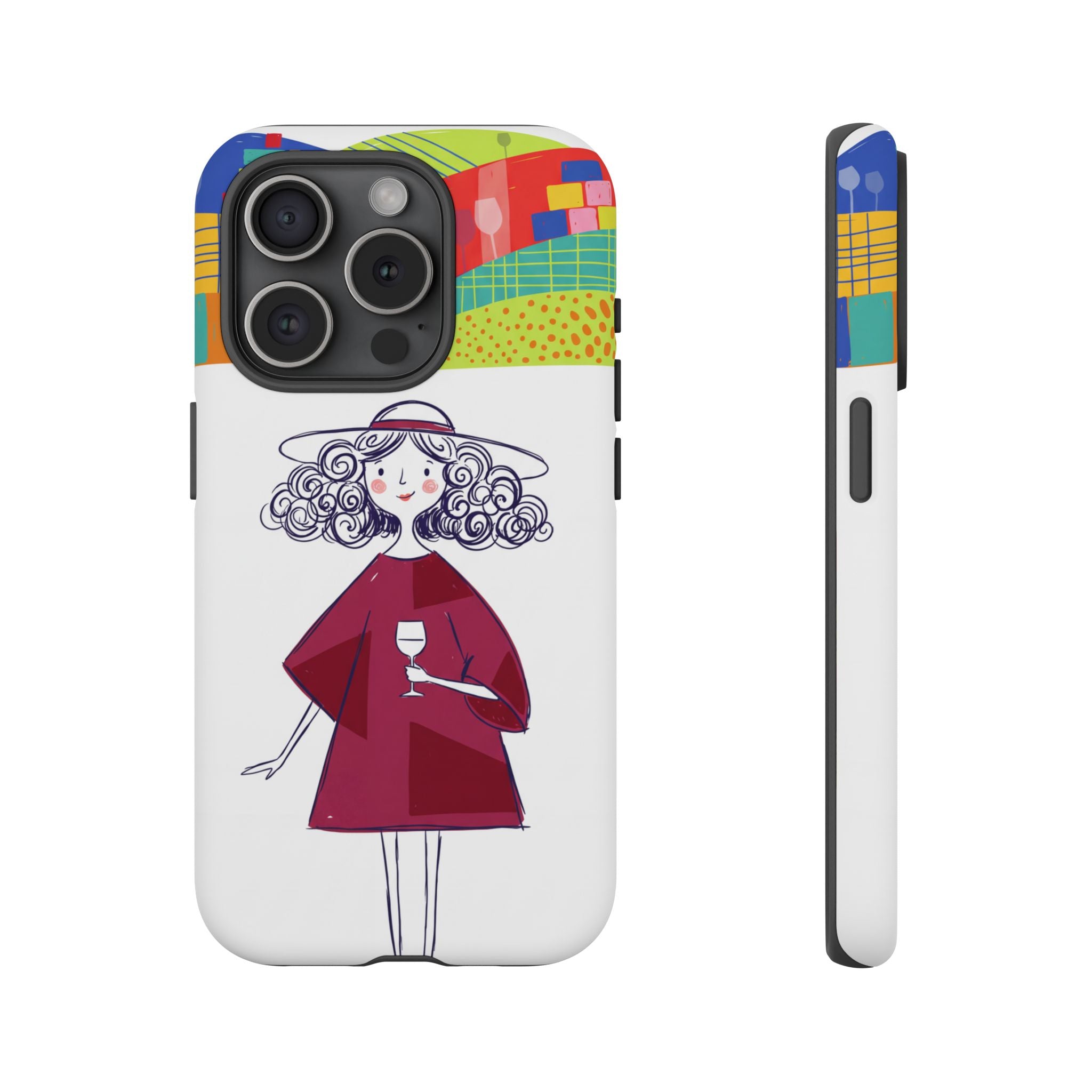 Colourful Artistic Wine Lady iPhone Case