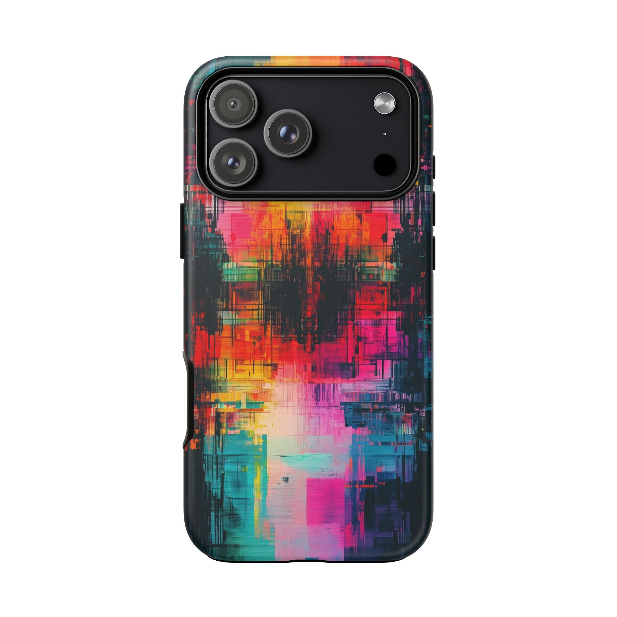 Abstract Neon Glitch Art Tough iPhone Case