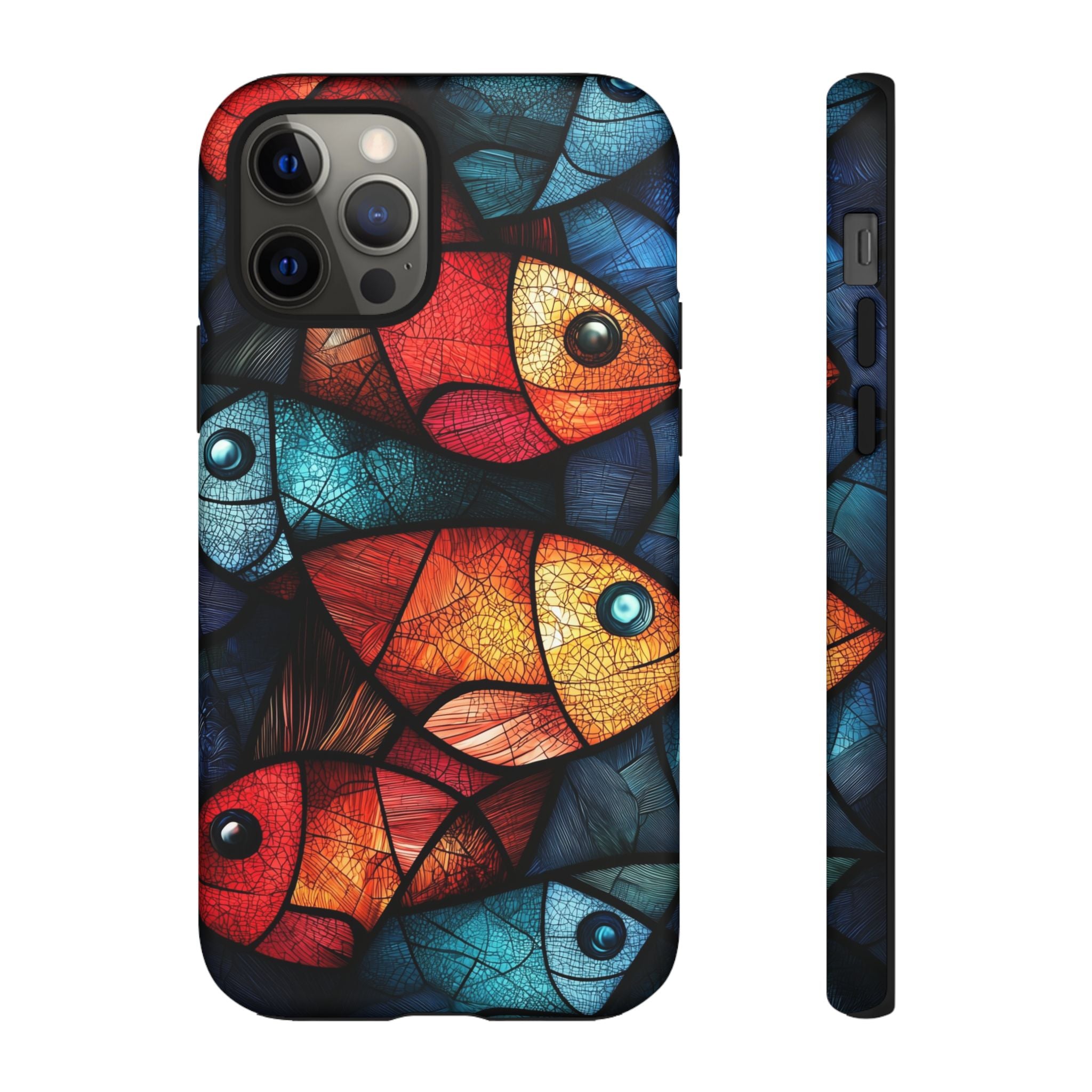 Fish Mosaic Tough iPhone Case — Colourful Artistic Fish Pattern