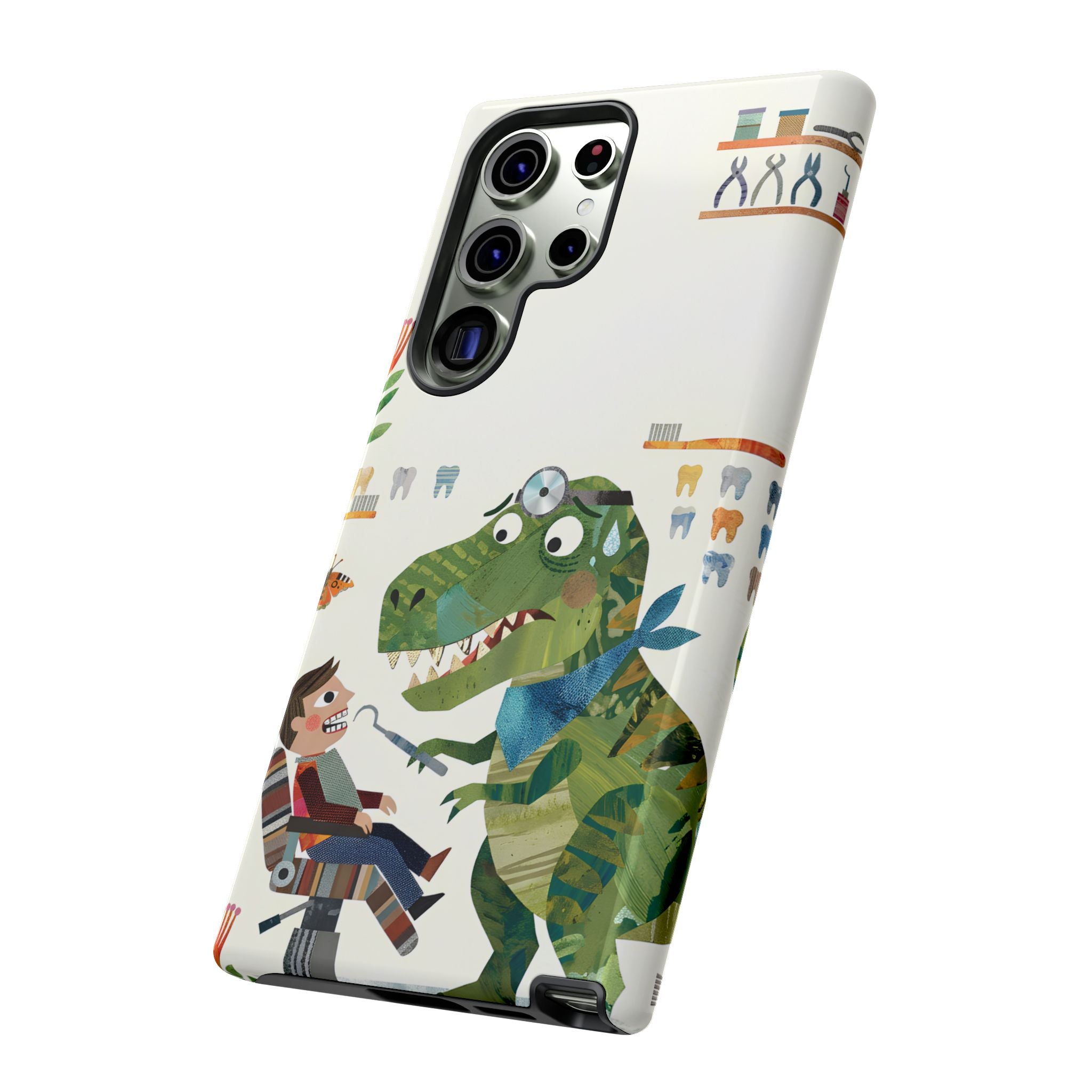 Dinosaur Dentist Tough Samsung Galaxy Phone Case | Cute Pediatric Dental Cover