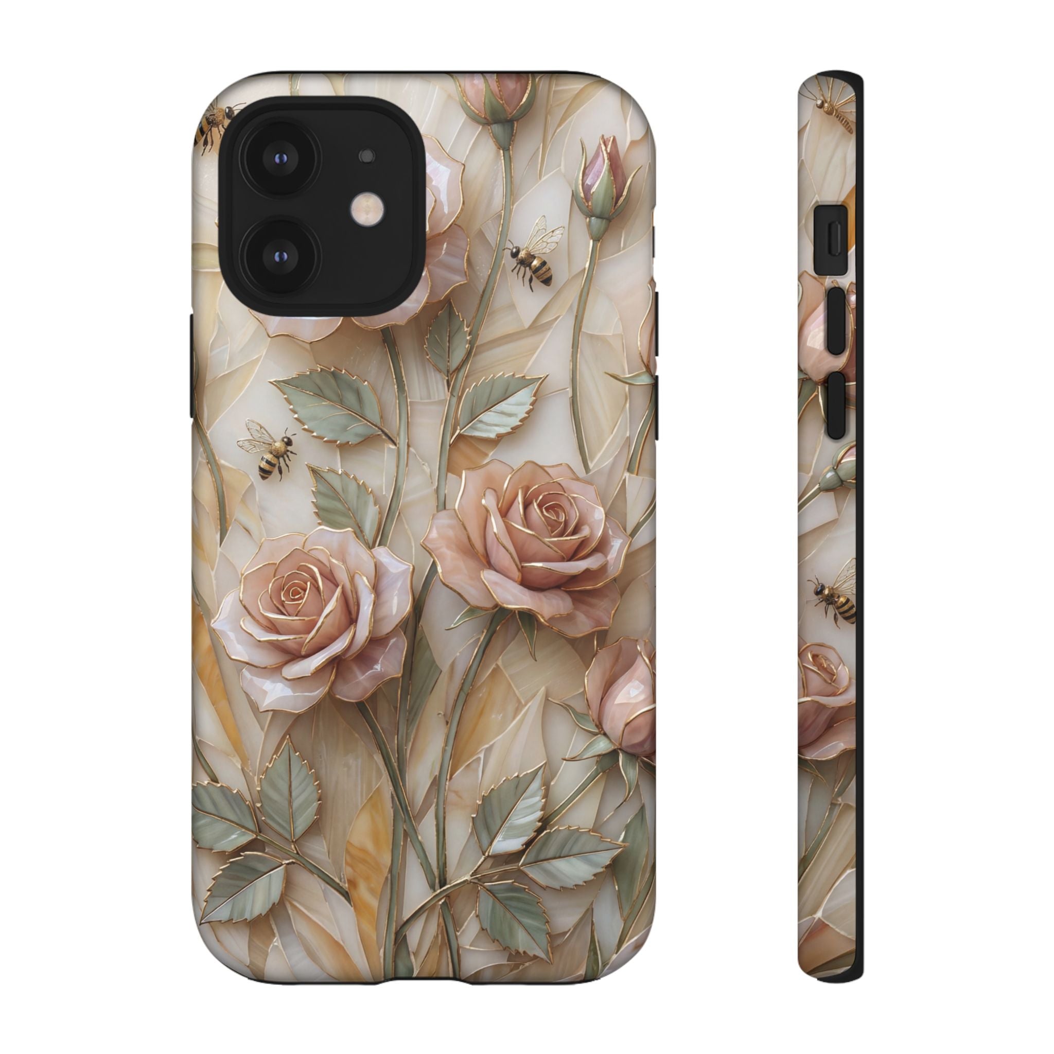 Vintage Blush Rose Floral Tough iPhone Protective Cover