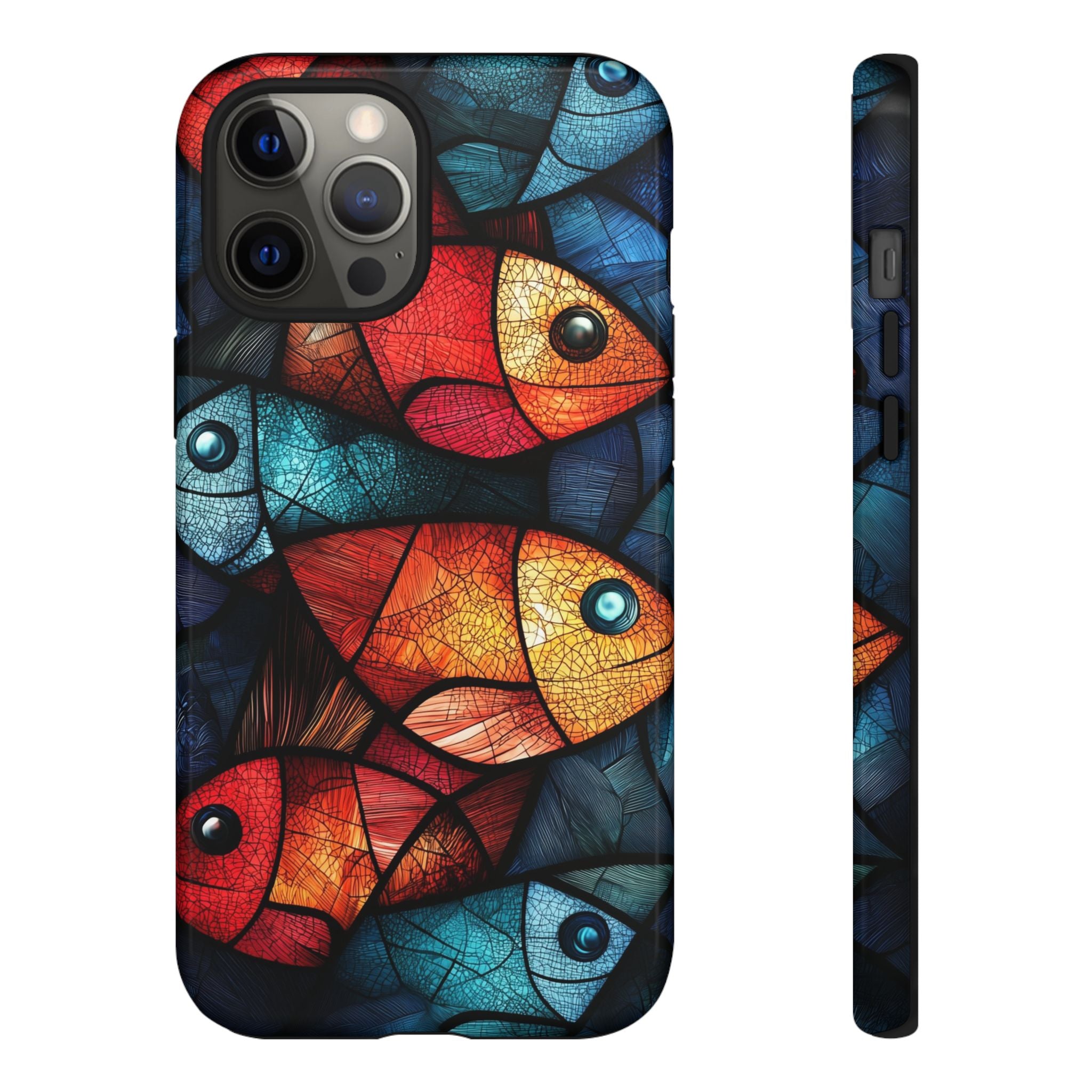 Fish Mosaic Tough iPhone Case — Colourful Artistic Fish Pattern