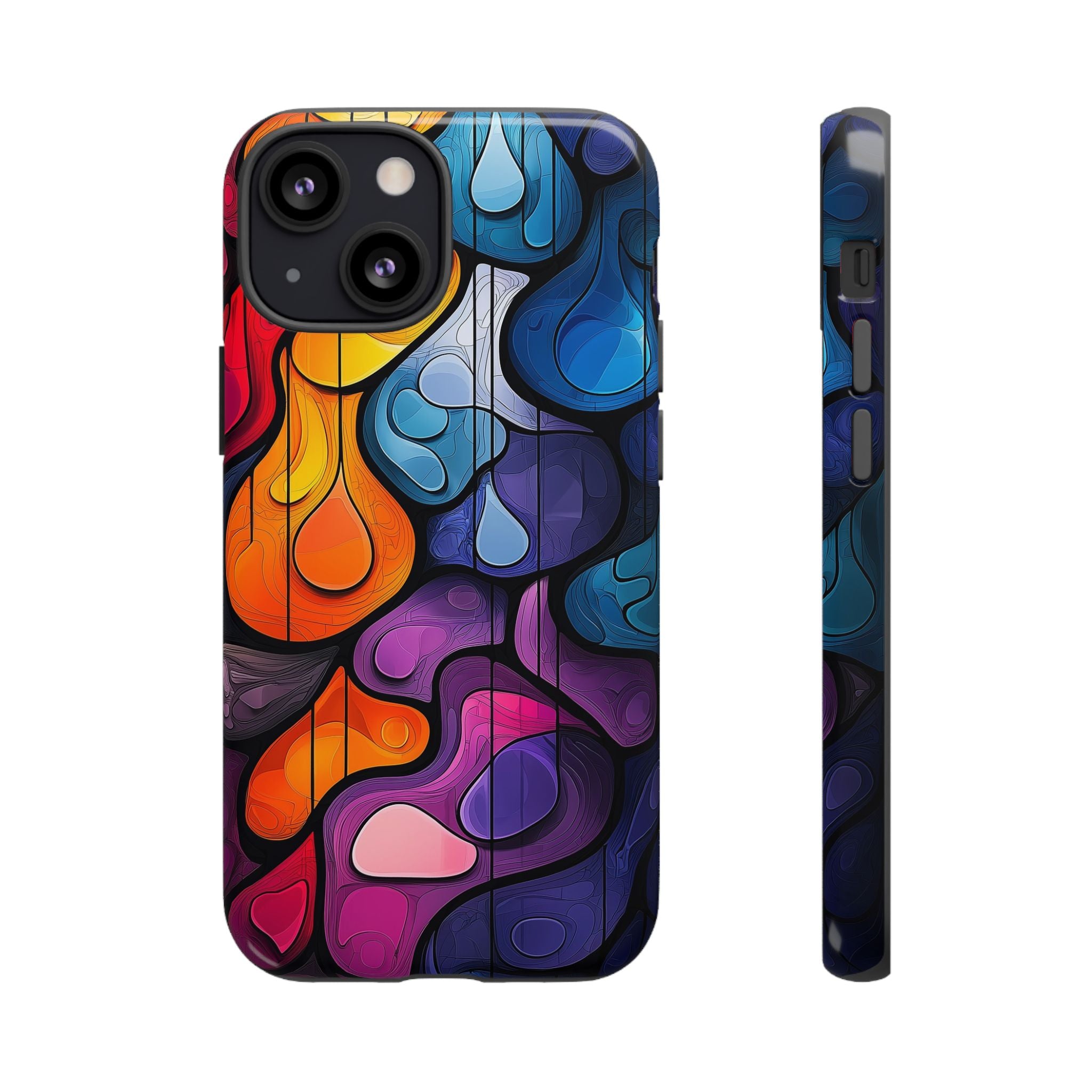 Abstract Colourful Drop iPhone Case — Vibrant Stained-Glass
