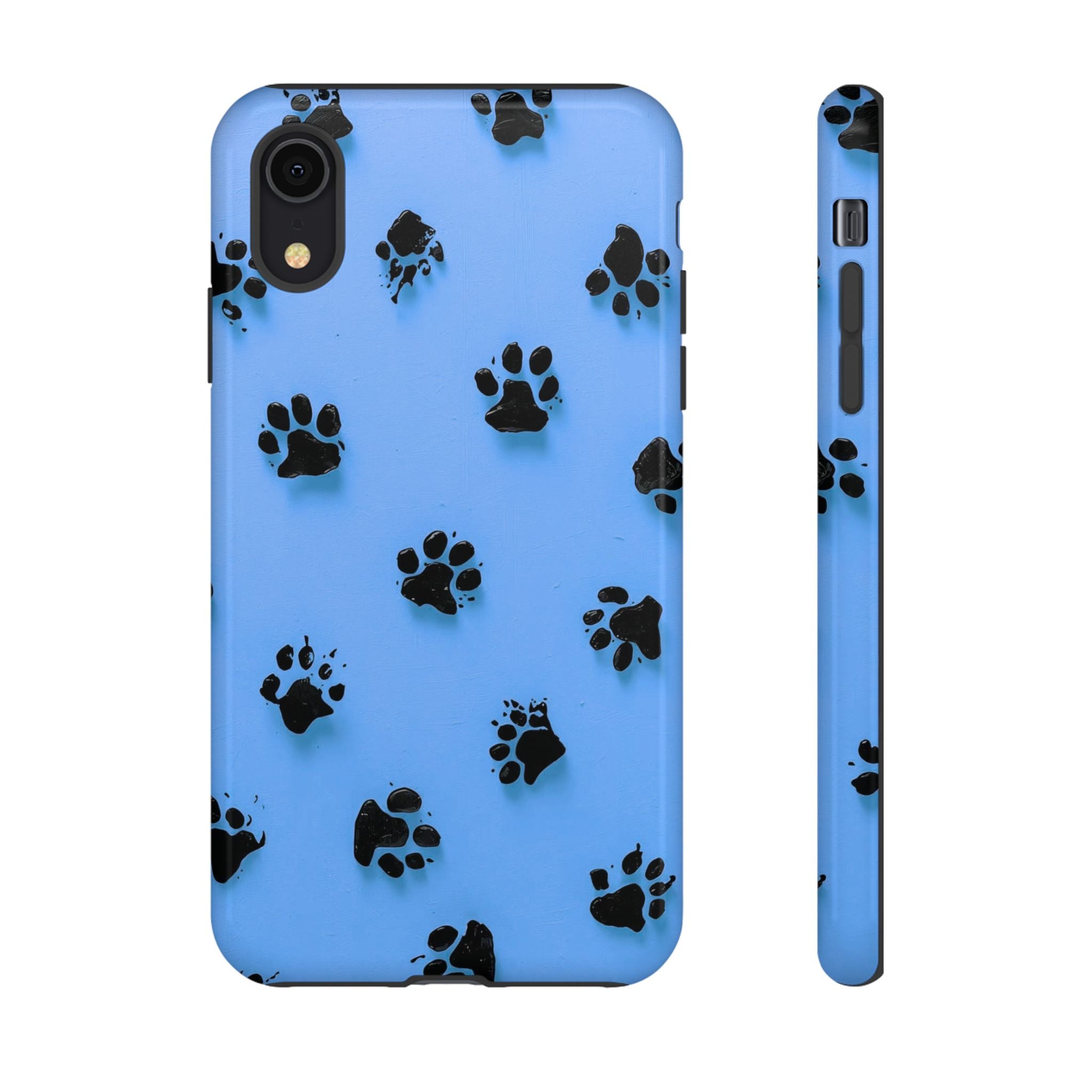 Blue Paw Print Tough iPhone Case — Protective Dog & Cat Lover Cover