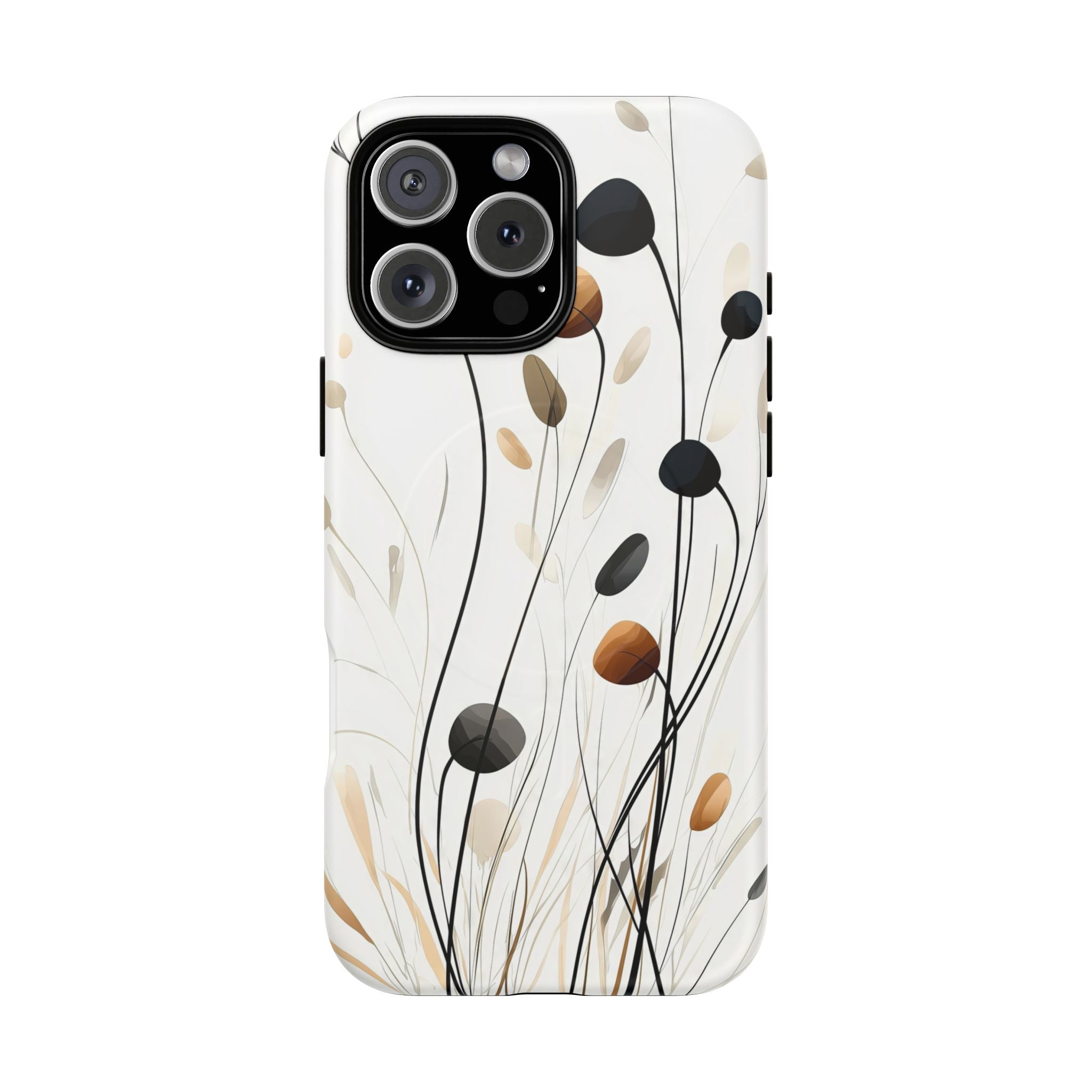 Custodia MagSafe per iPhone Floral Breeze | Design botanico neutro minimale
