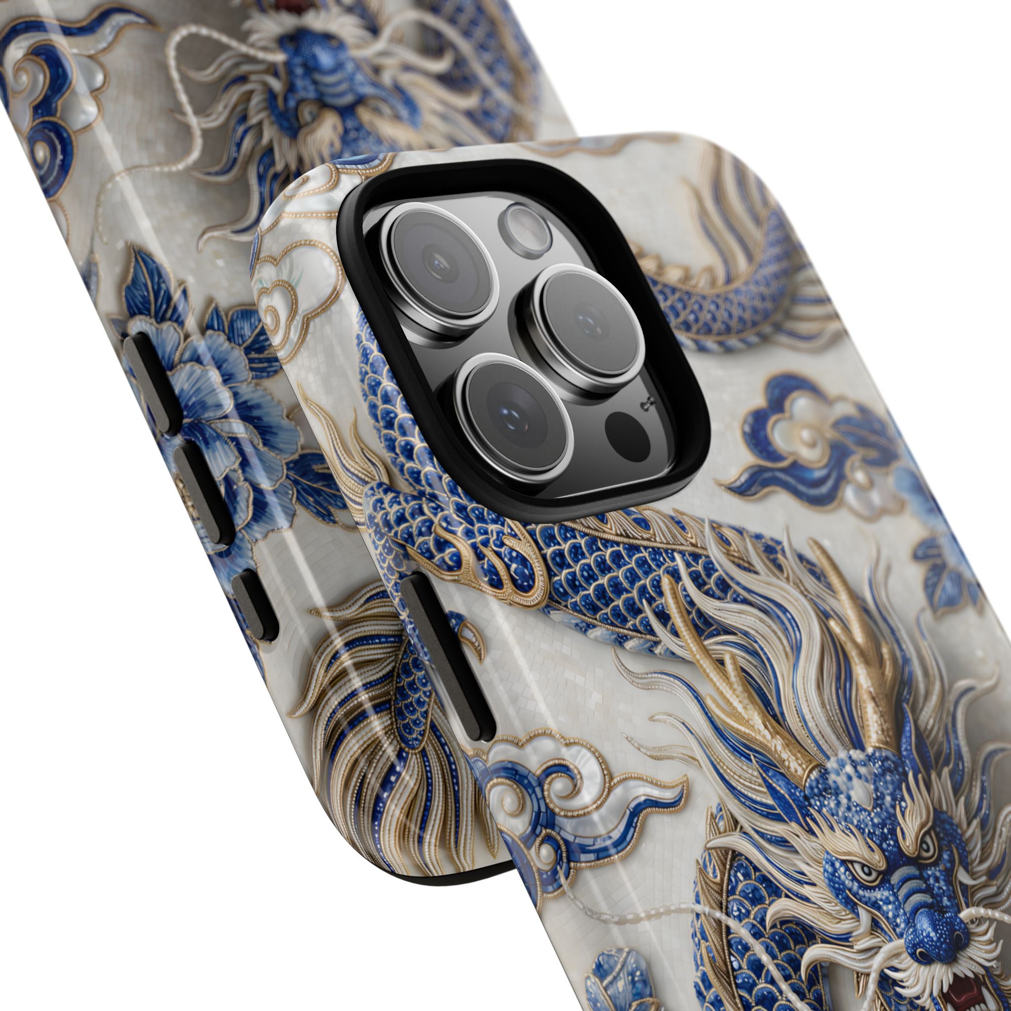 Asian Zodiac Dragon iPhone Case | Blue & White Porcelain Luxury Protective Case | Year of the Dragon Gift