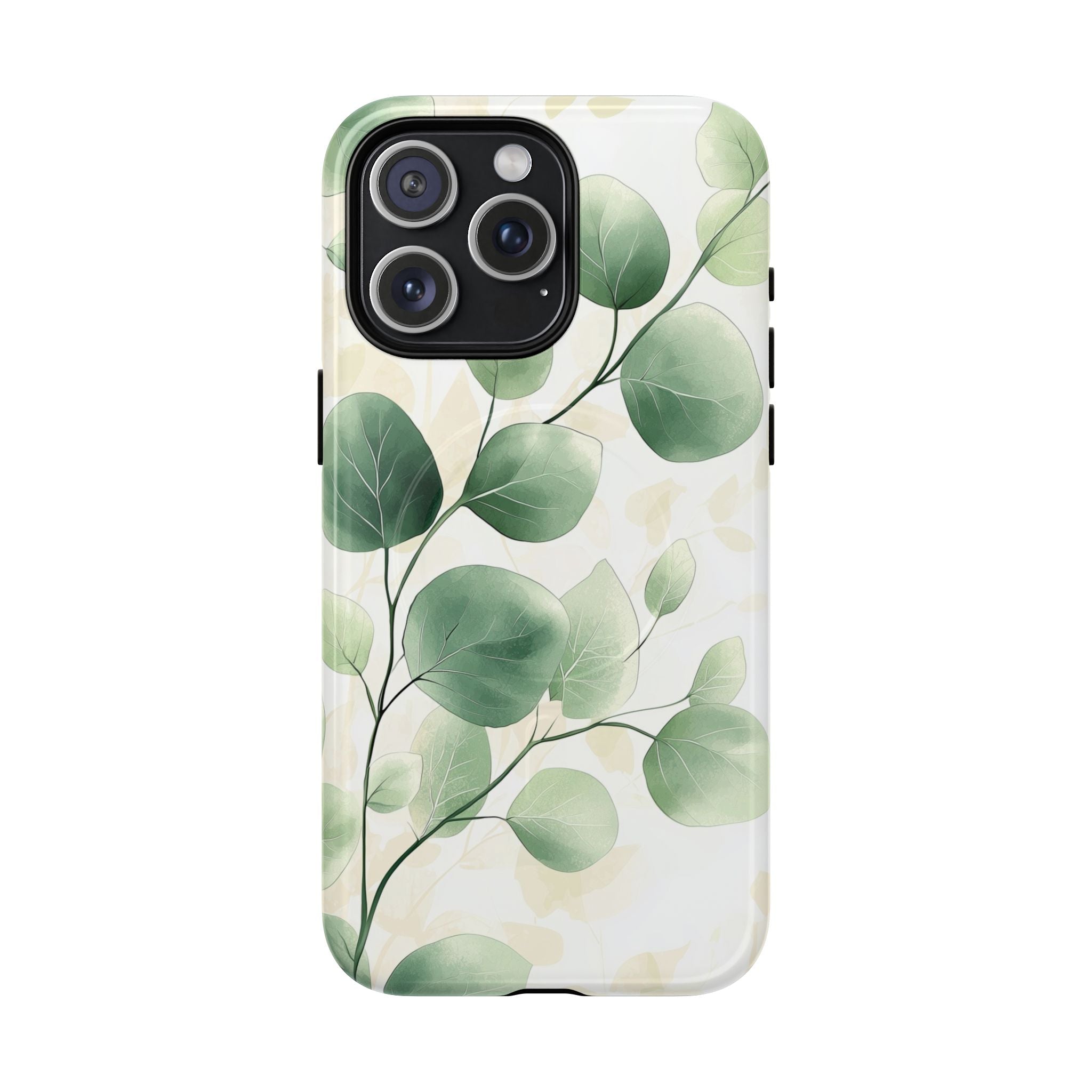 Botanical Eucalyptus Tough MagSafe iPhone Case | Green Watercolour Leaf