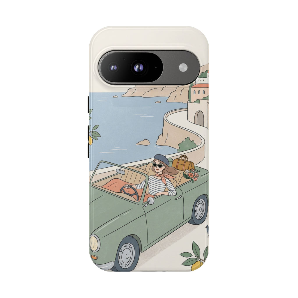 Retro Coastal Road Trip Design Google Pixel Phone Case