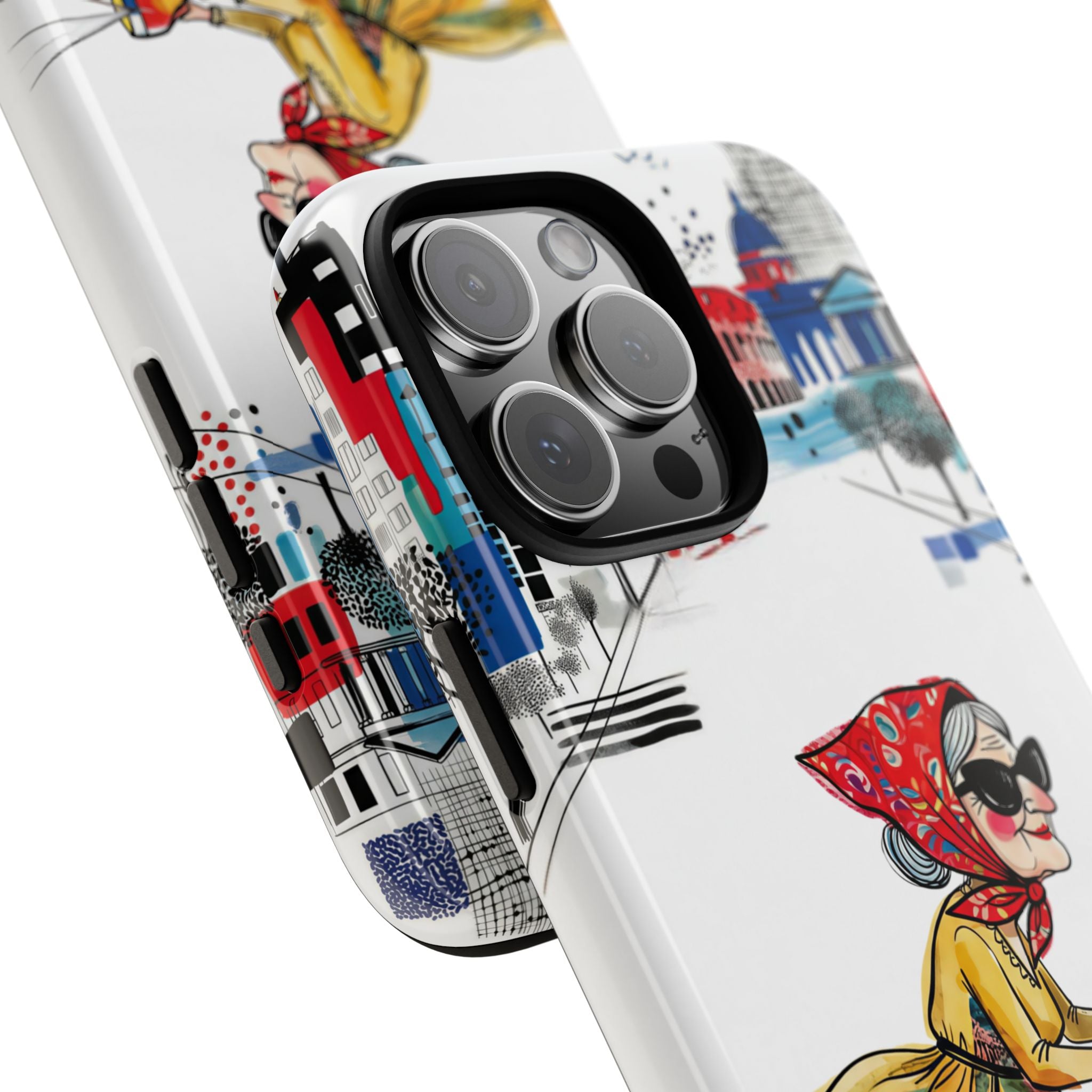 Vintage Vespa Granny iPhone Case | Retro Scooter Travel iPhone Cover