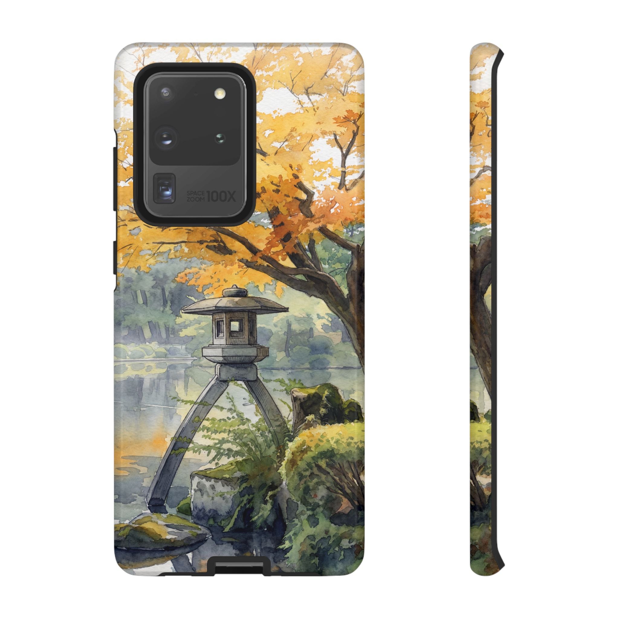 Autumn Japanese Garden Samsung Galaxy Phone Case | Scenic Lantern Fall