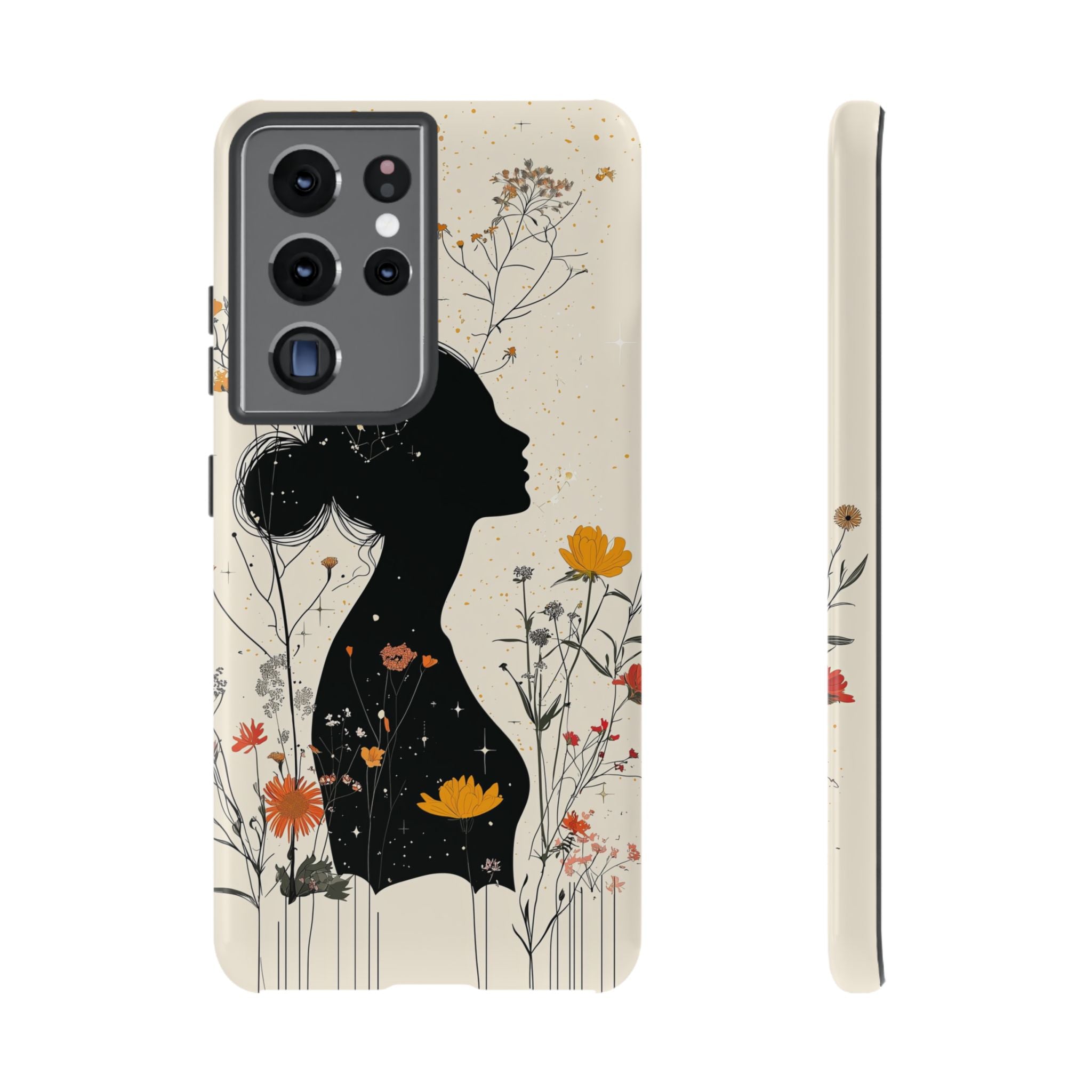 Floral Silhouette Samsung Galaxy Case | Botanical Woman