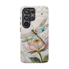 Dragonfly Lotus Samsung Galaxy Phone Case | Stained Glass Floral Phone Case