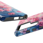 Floral Cherry Blossom Samsung Galaxy Case | Pink Blue Watercolour