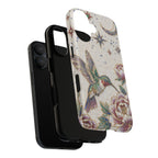 Custodia iPhone MagSafe Robusta Colibrì Luna | Cover Protettiva Floreale e Celestiale