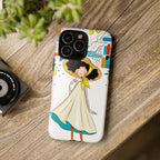 Cute Summer Girl iPhone Case | Whimsical Coastal Illustration Protective Case