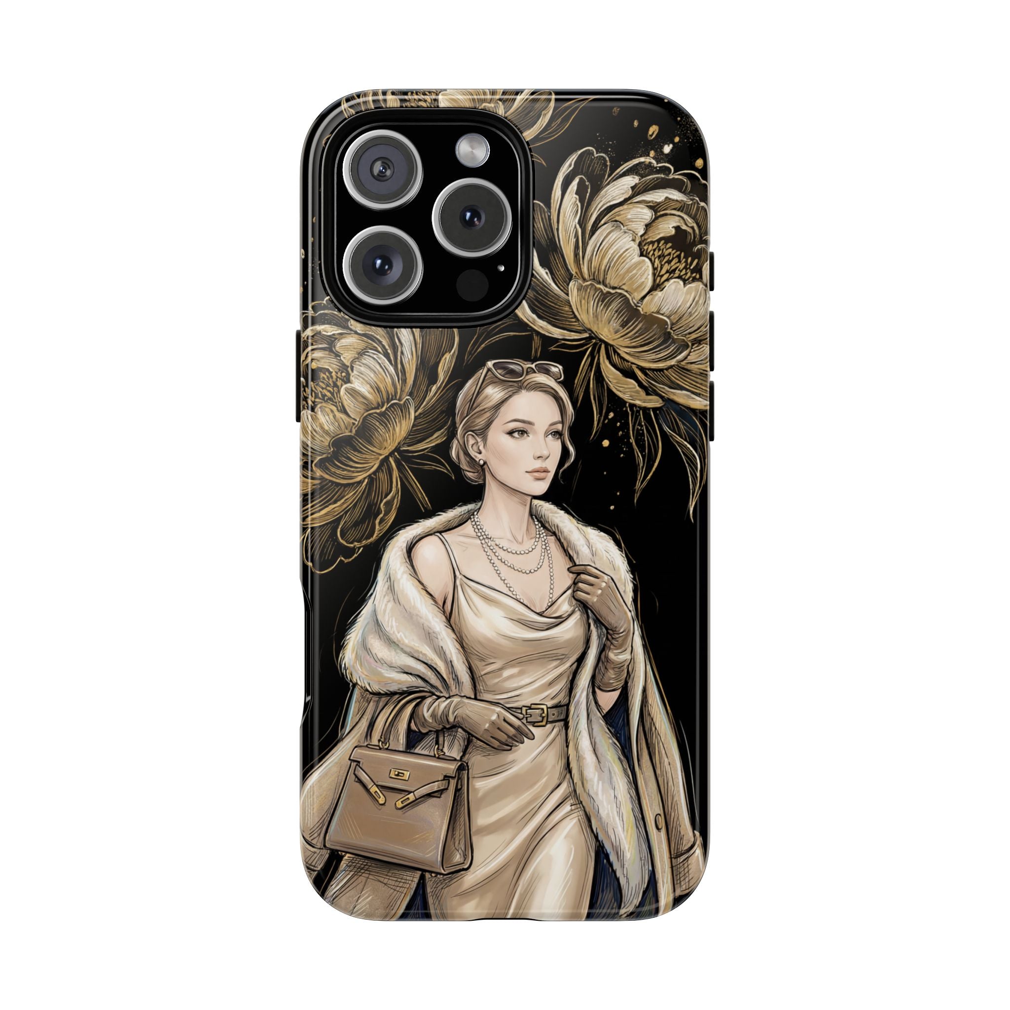 Elegant Vintage Lady Floral iPhone Case | Chic Protective Cover for Women