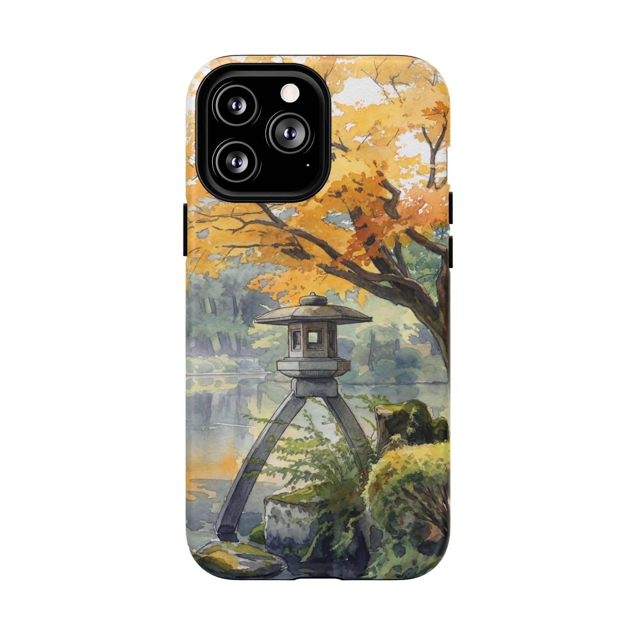 Autumn Japanese Garden MagSafe iPhone Case | Scenic Lantern Fall