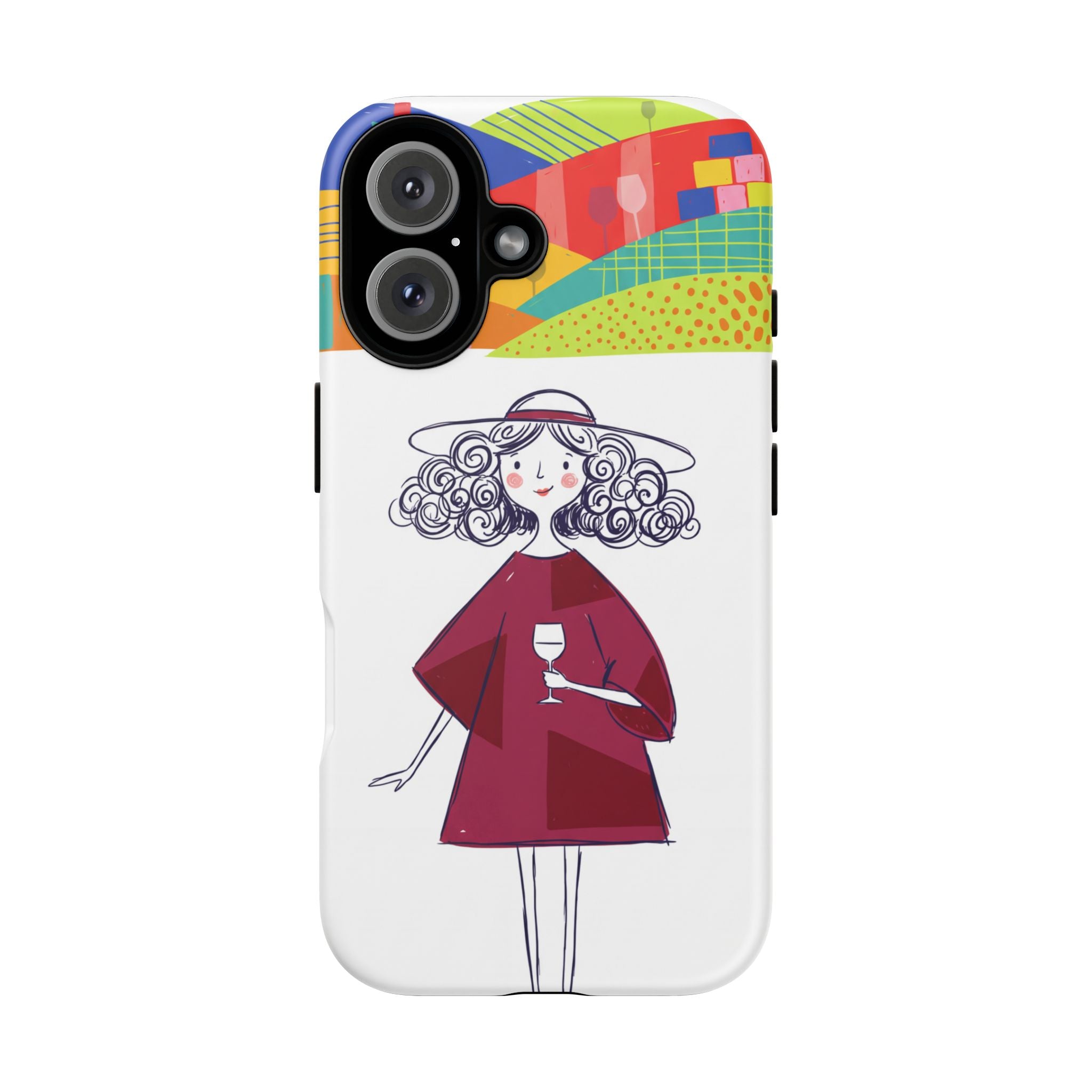 Colourful Artistic Wine Lady iPhone Case