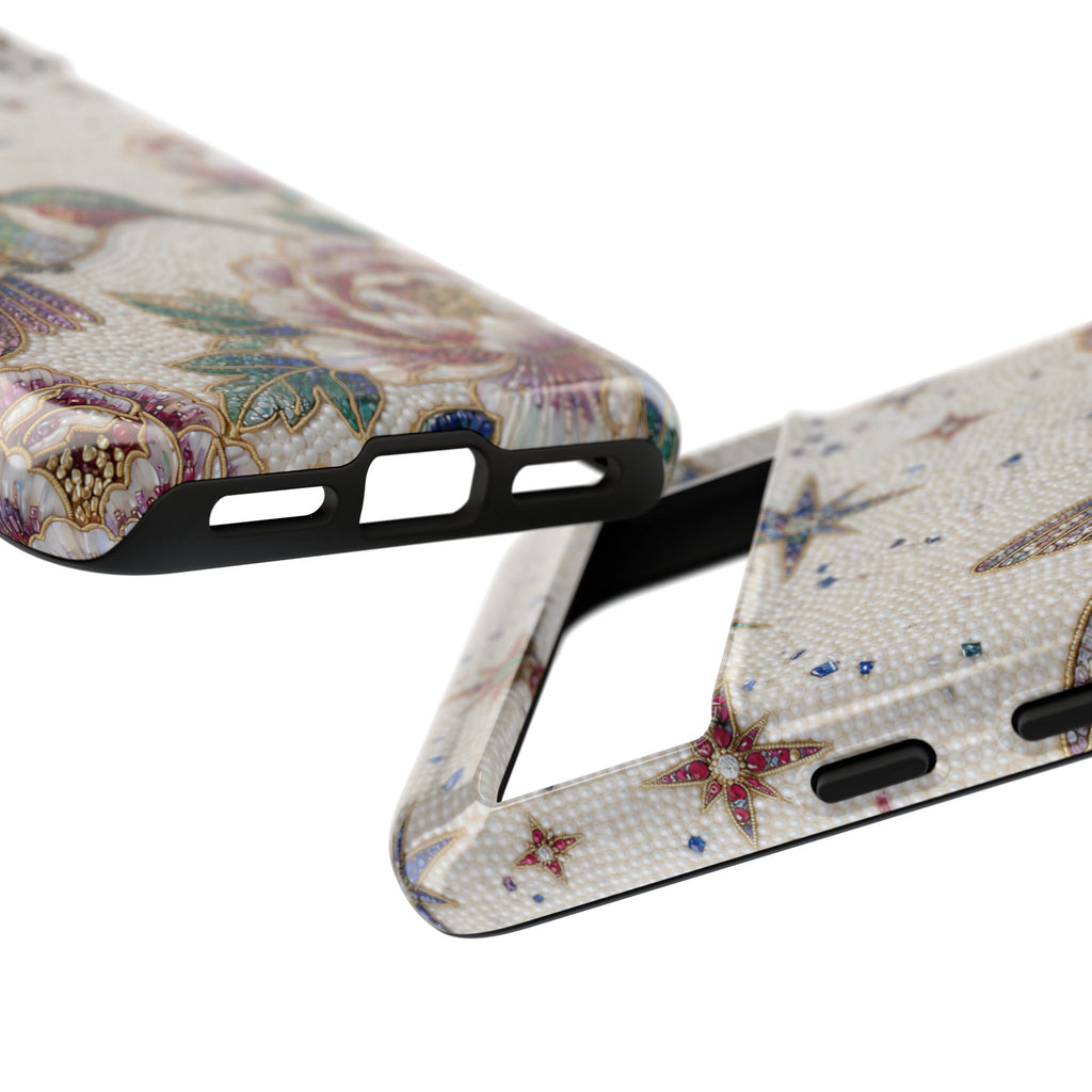 Custodia protettiva per Google Pixel con colibrì floreale | Cover protettiva con accento a stella vintage