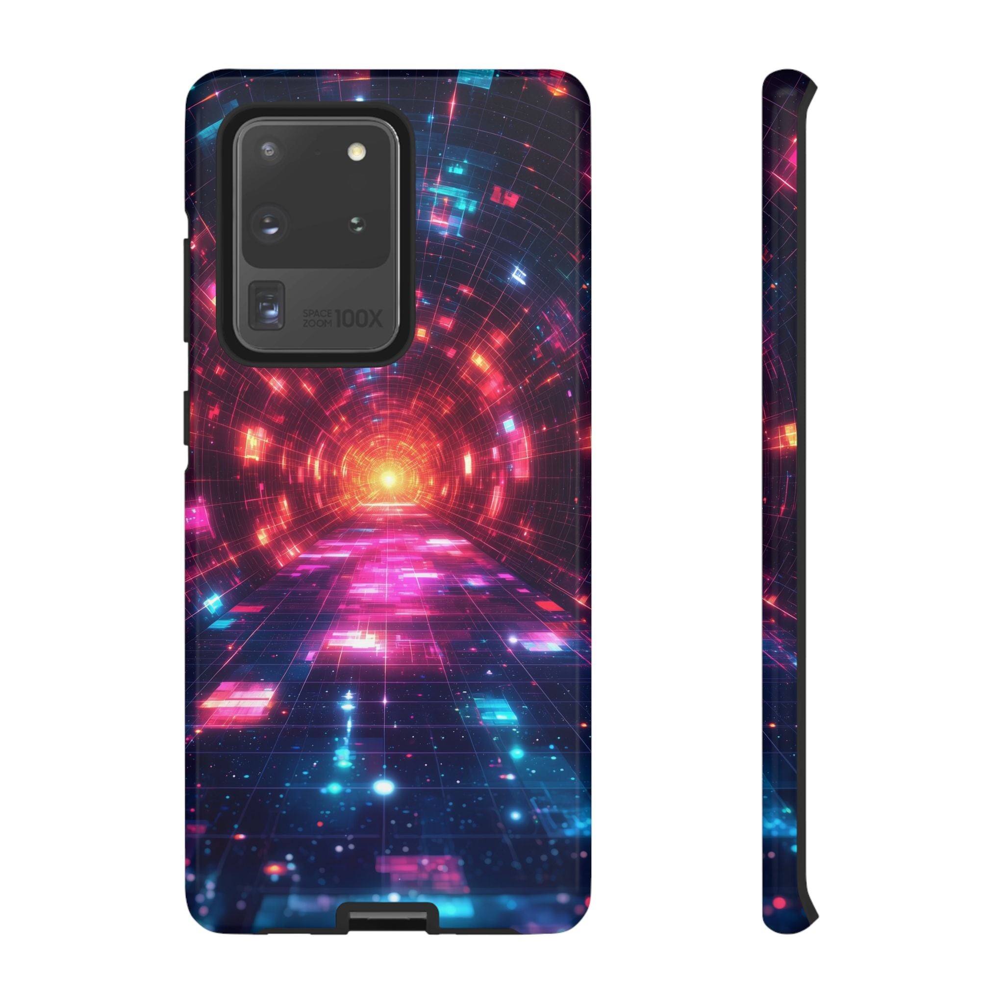 Neon Tunnel Tough Samsung Galaxy Case — Retro Futuristic Galaxy Design