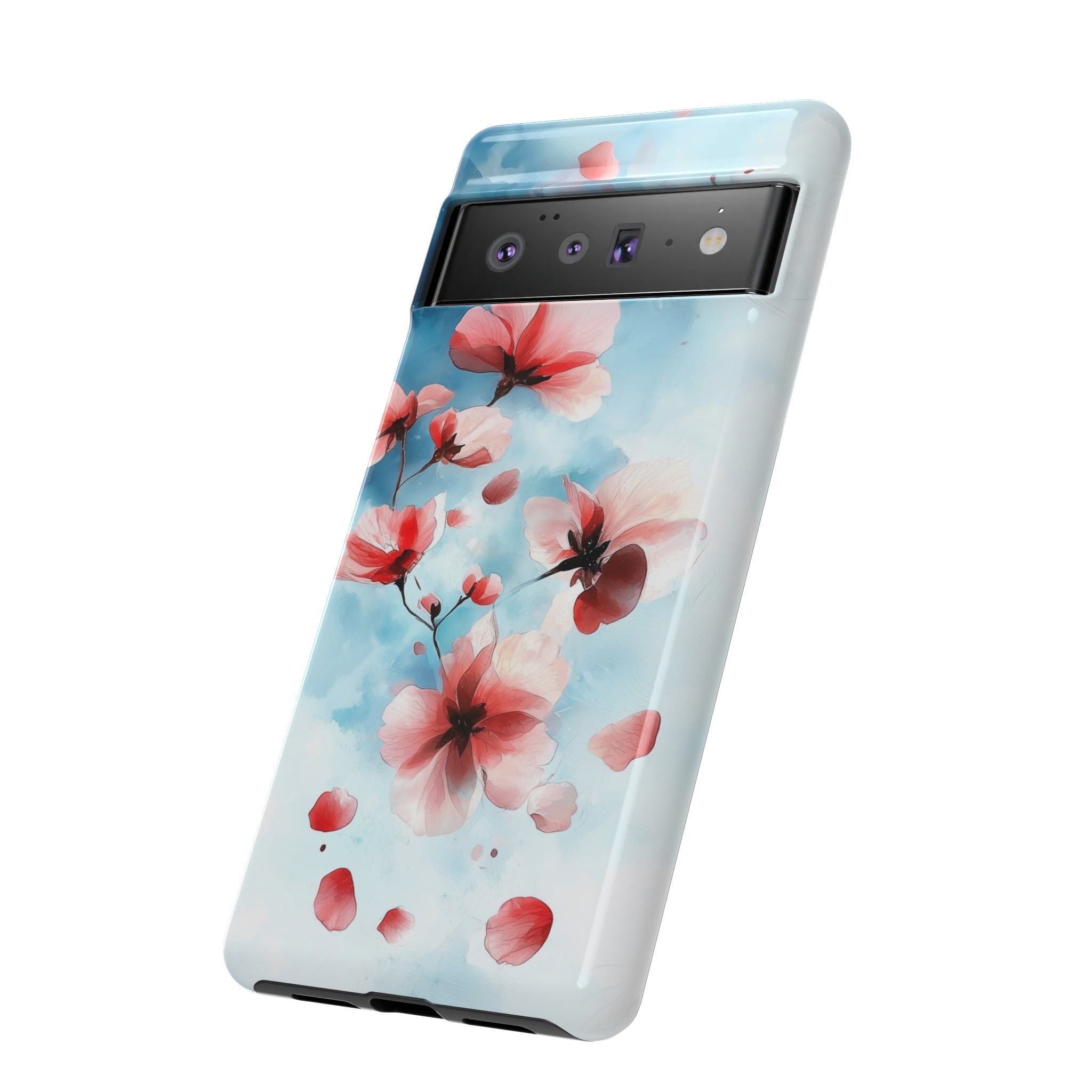 Floral Cherry Blossom Google Pixel Case | Pastel Pink Blue