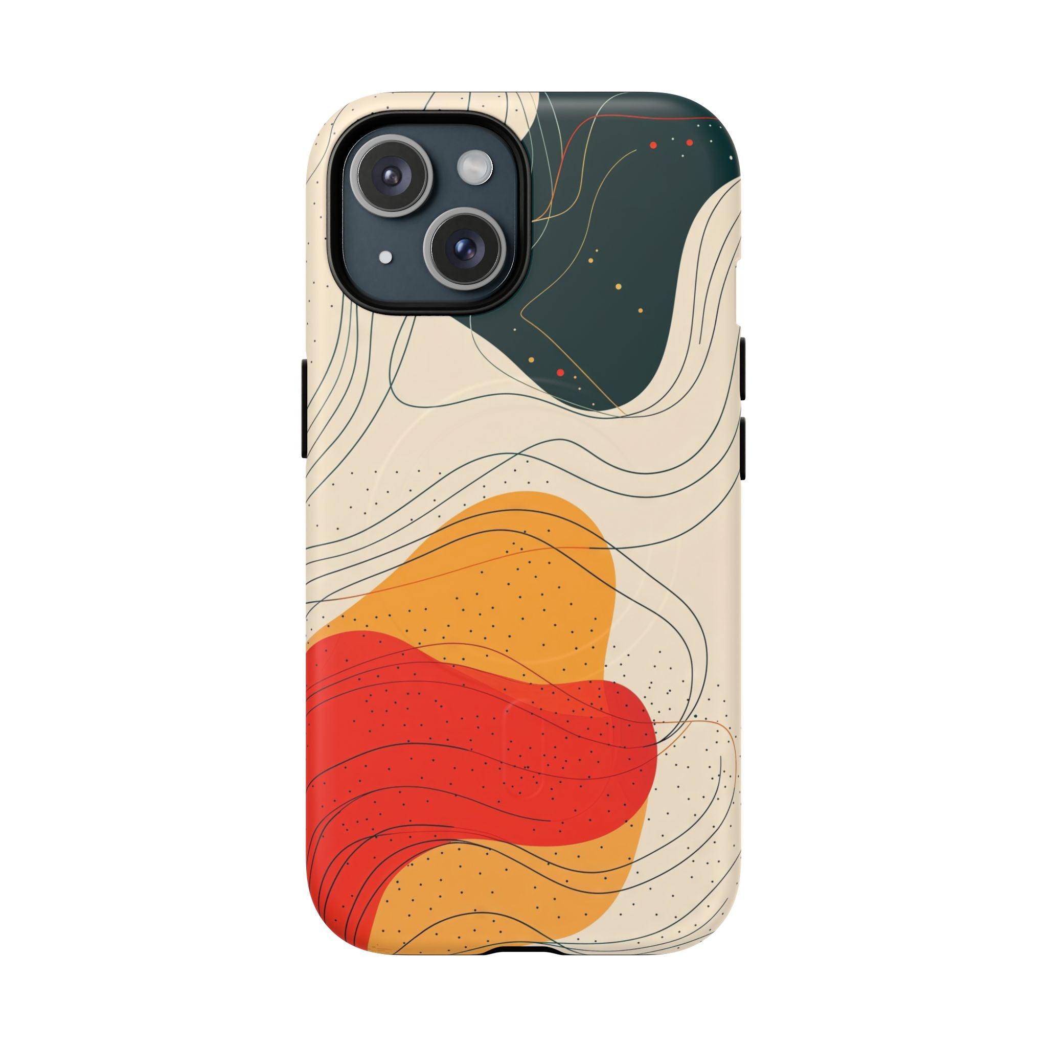 Abstract Retro Waves MagSafe iPhone Case | Colourful Modern Art