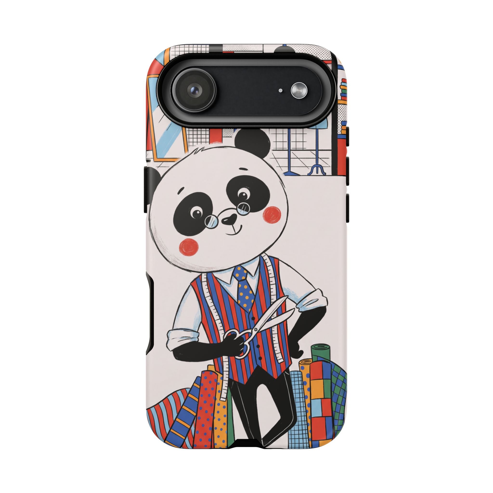 Panda Tailor iPhone Case | Cute Seamstress Cartoon