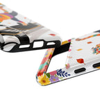Custodia per telefono Google Pixel Cat Pilates | Gatto floreale arcobaleno sul Reformer