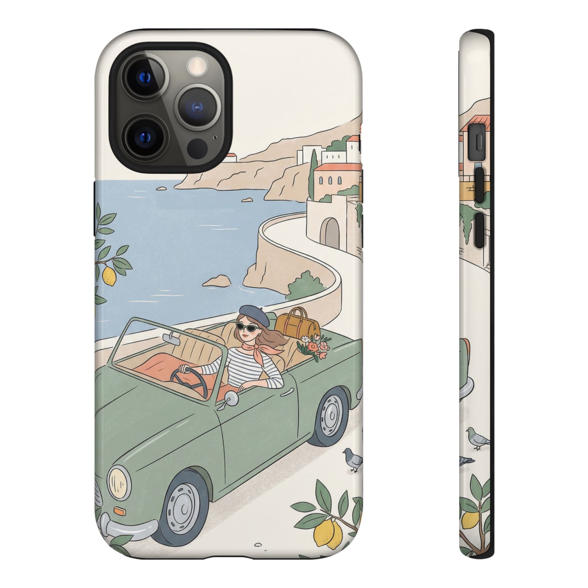 Retro Coastal Road Trip Design iPhone Case