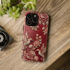 Cover Resistente Colibrì Floreale | Custodia Vintage Rossa per iPhone