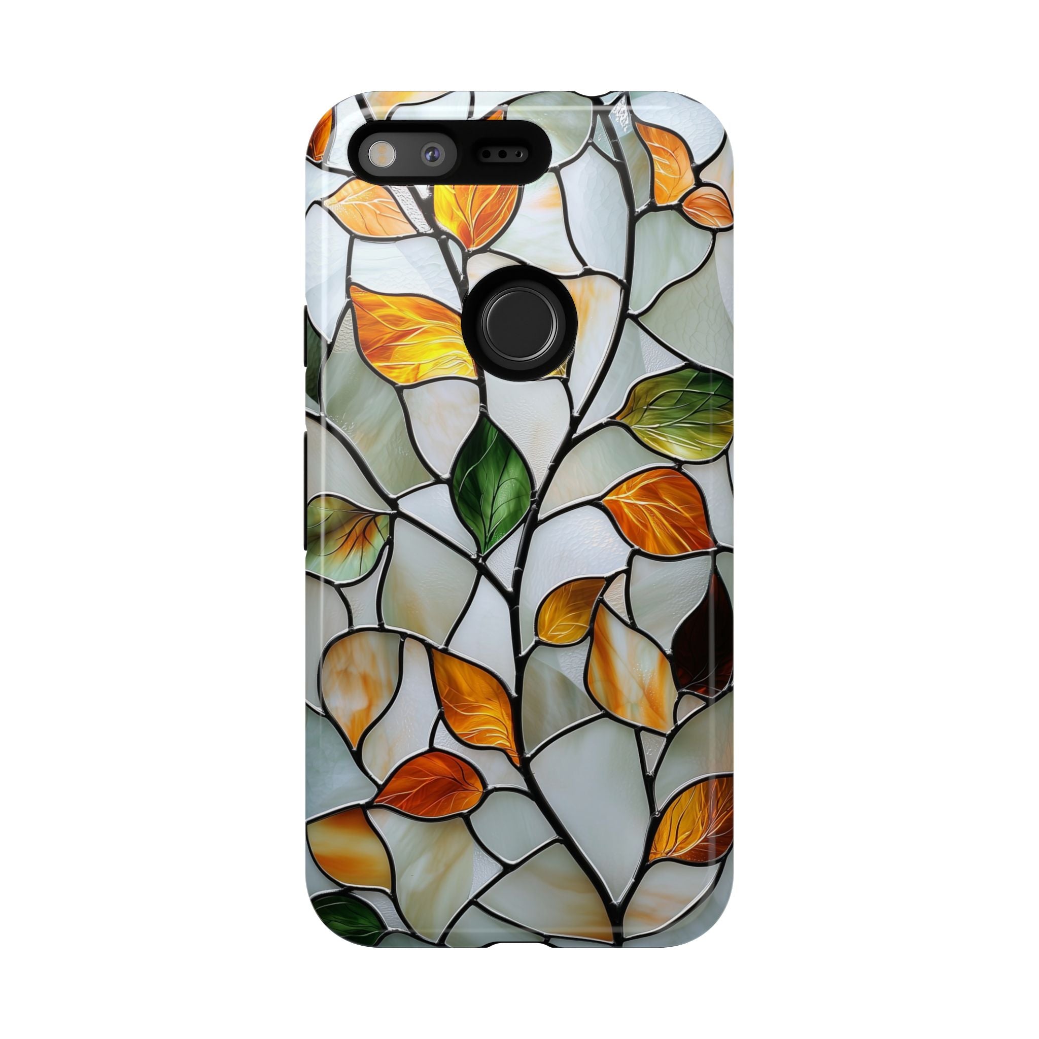 Stained Glass Autumn Leaves Mosaic Google Pixel Case