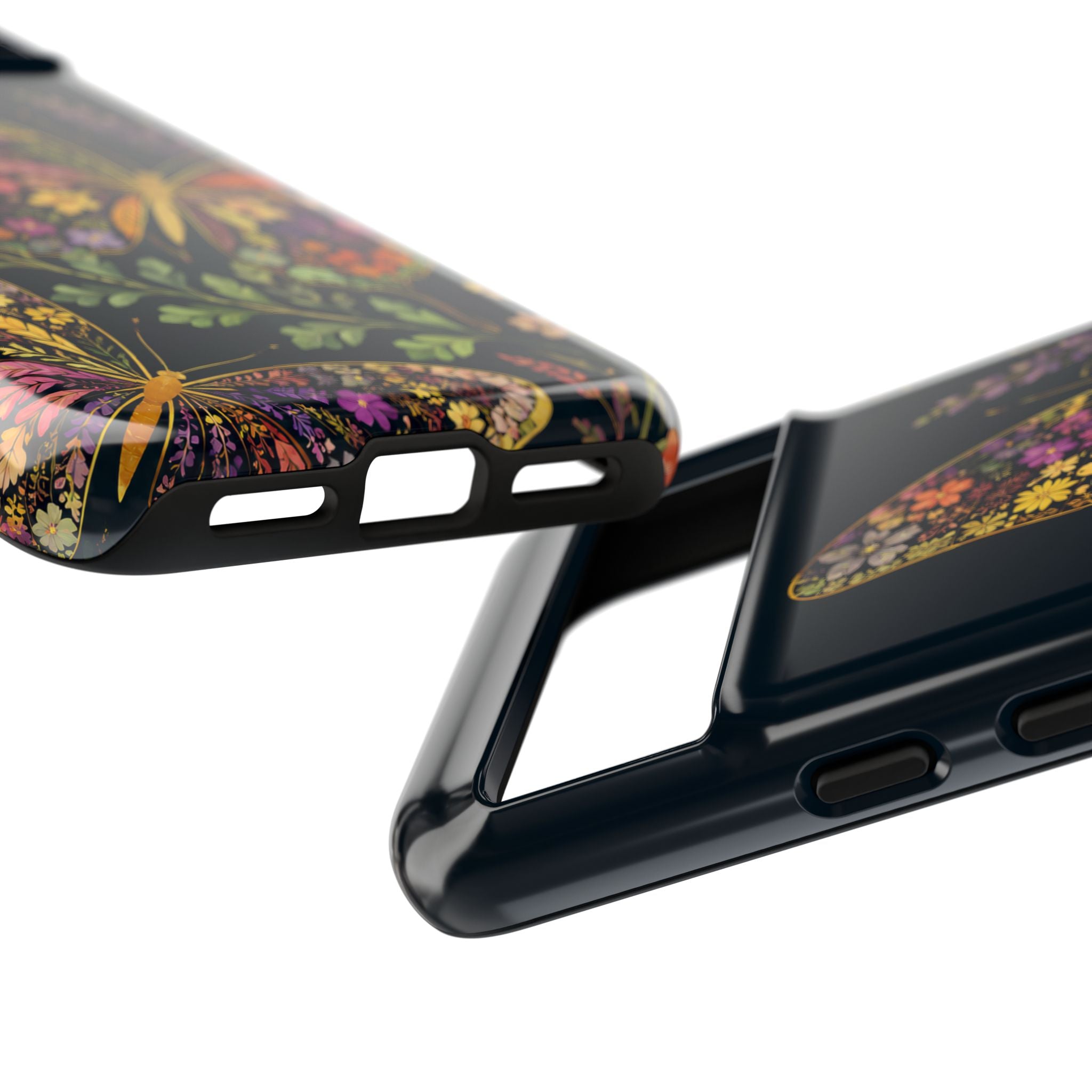 Floral Butterfly Tough Google Pixel Phone Case | Cute Cottagecore Gold Lavender Cover
