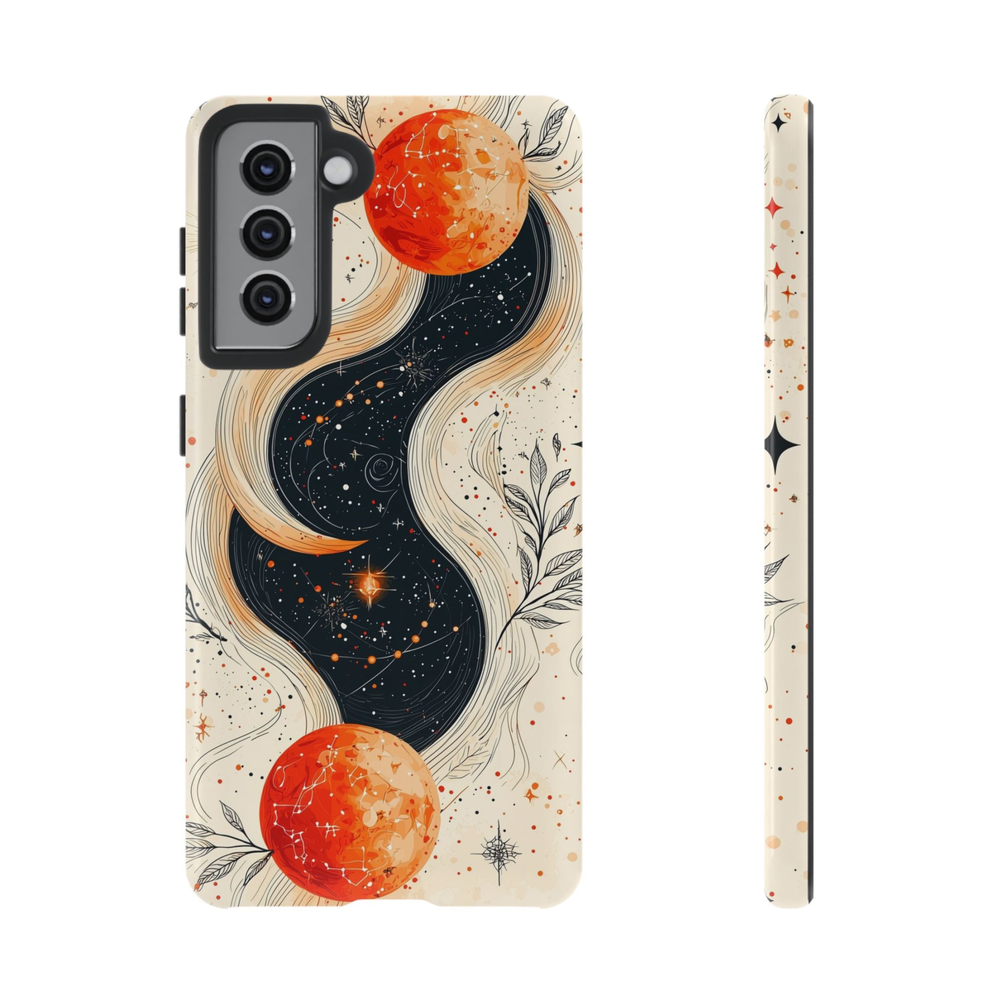 Astrology Galaxy Samsung Galaxy Case | Red Moon Celestial Waves