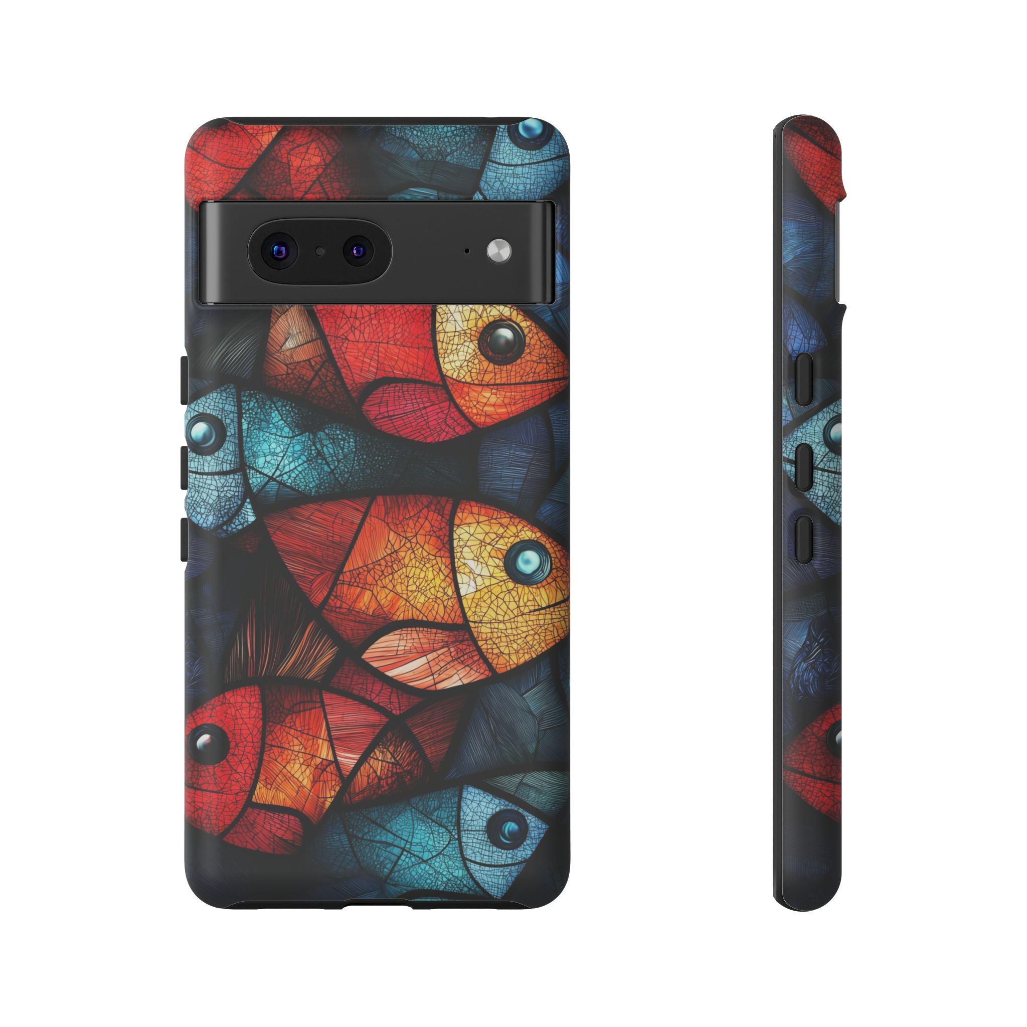 Fish Mosaic Tough Google Pixel Case — Colourful Artistic Fish Pattern
