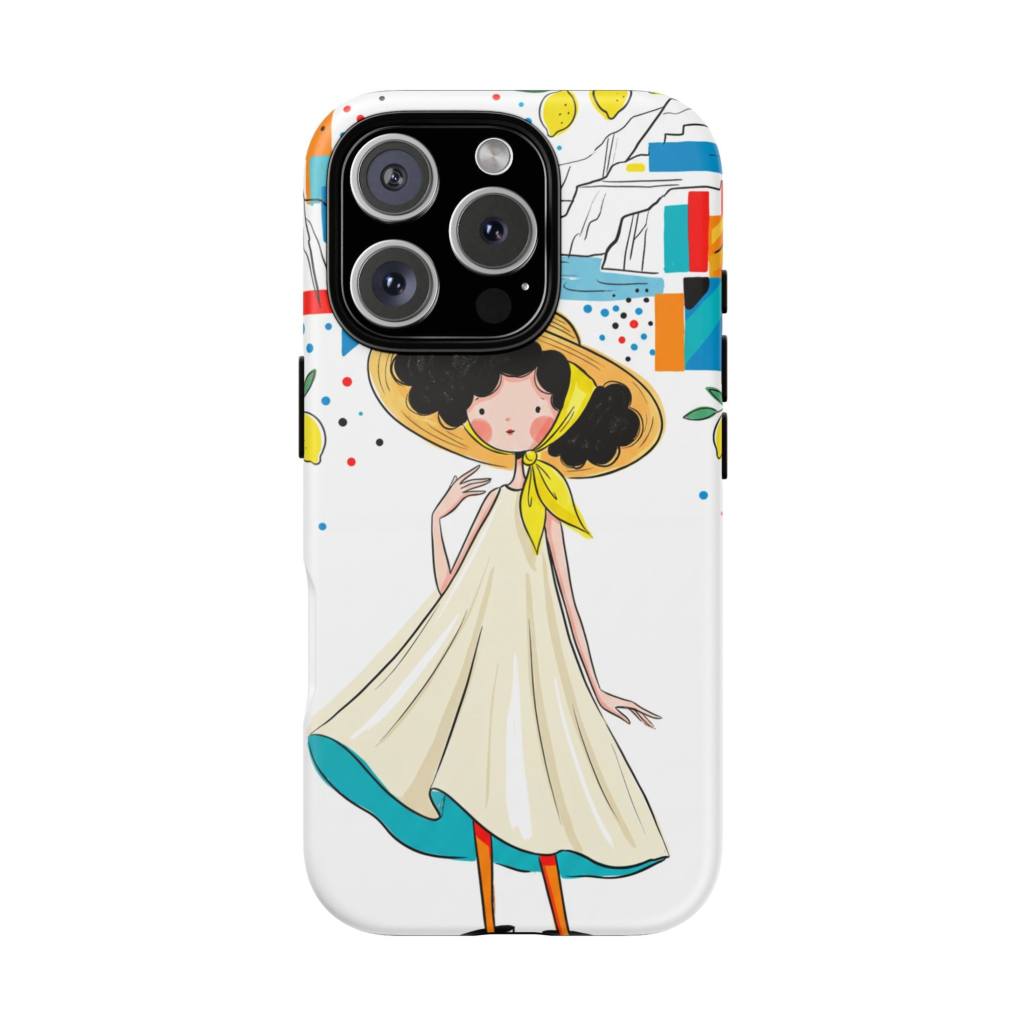 Cute Summer Girl iPhone Case | Whimsical Coastal Illustration Protective Case