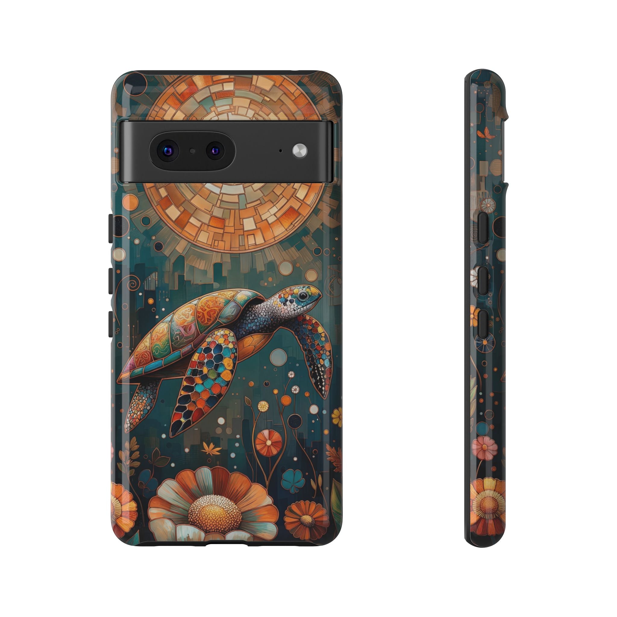 Sea Turtle Google Pixel Case | Artistic Floral Ocean Design