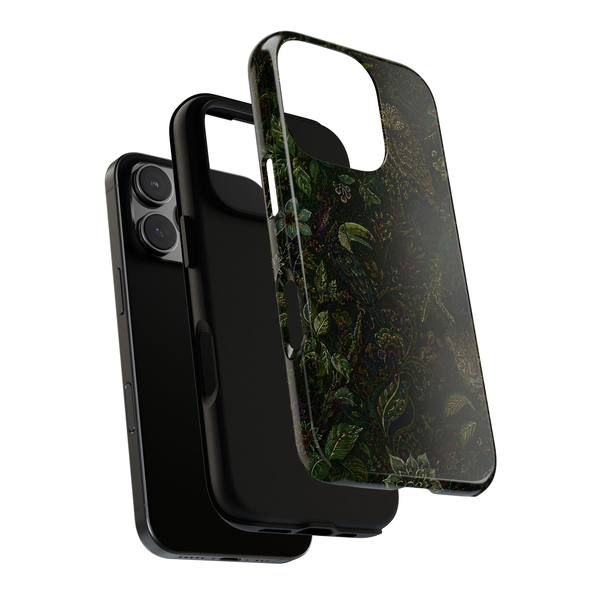 Dark Botanical Tough iPhone Case | Moody Forest Owl Cover