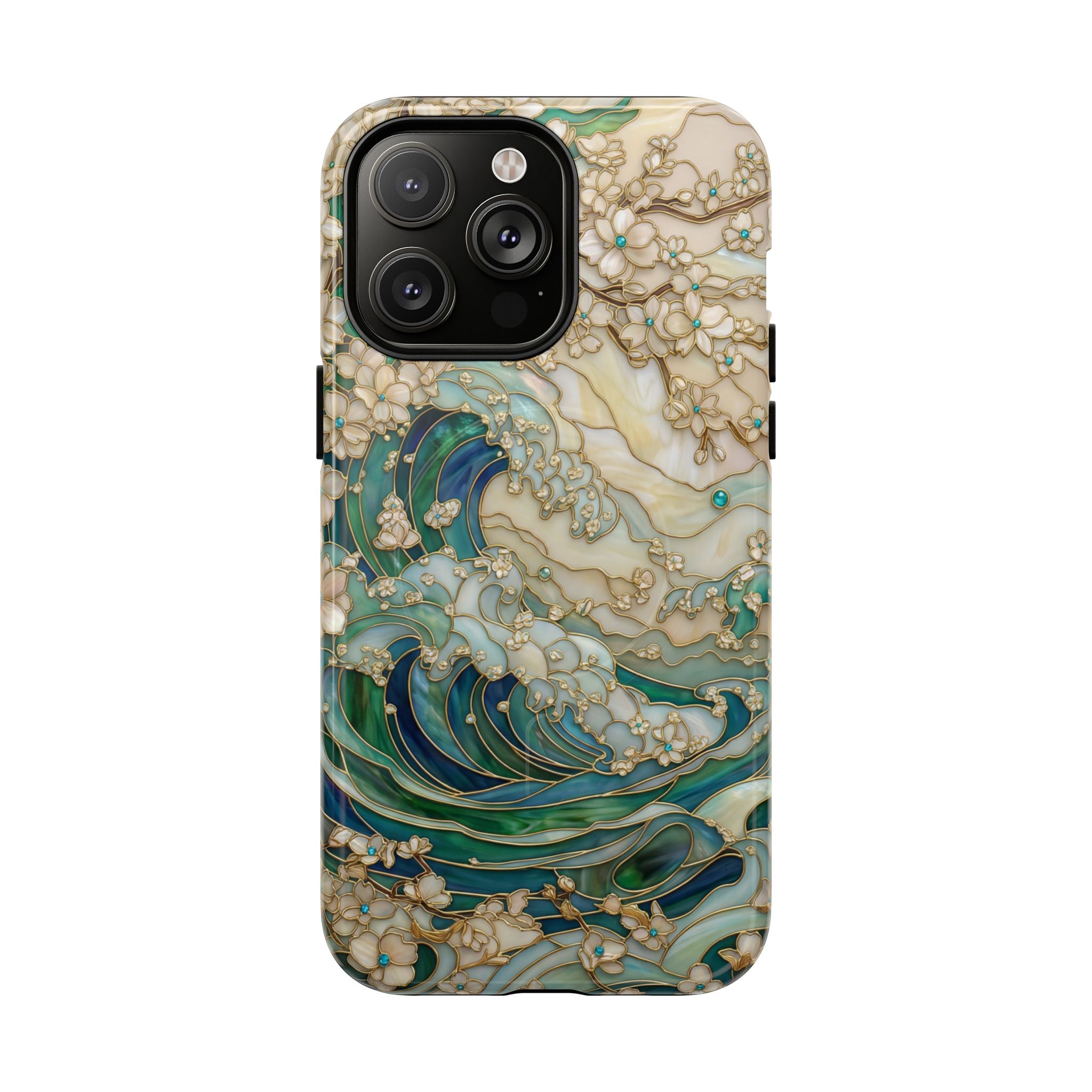 Custodia MagSafe per iPhone Ocean Wave — Custodia resistente con design artistico color acquamarina