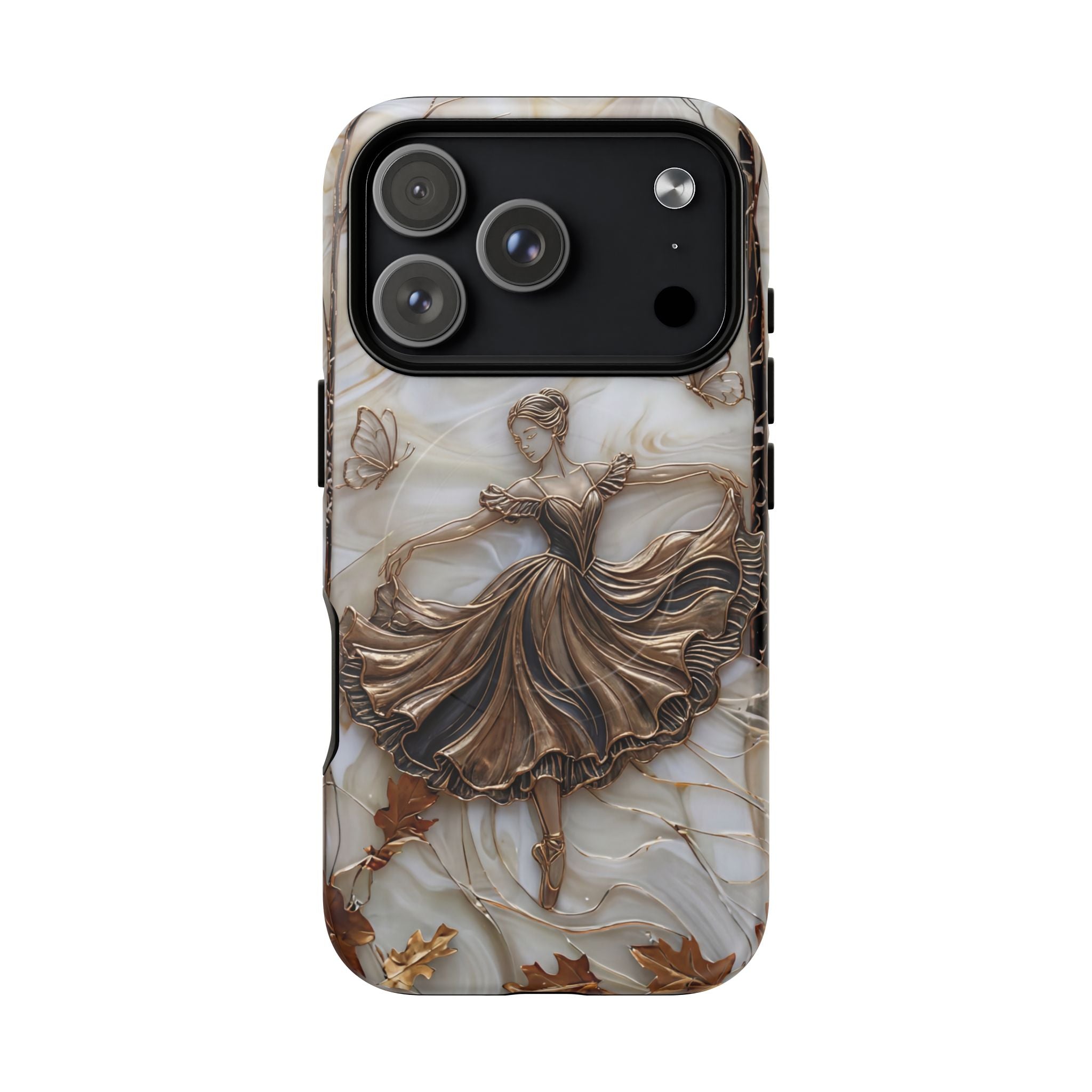 Ballet Dancer Tough MagSafe iPhone Case — Elegant Swirl Art Protective Cover