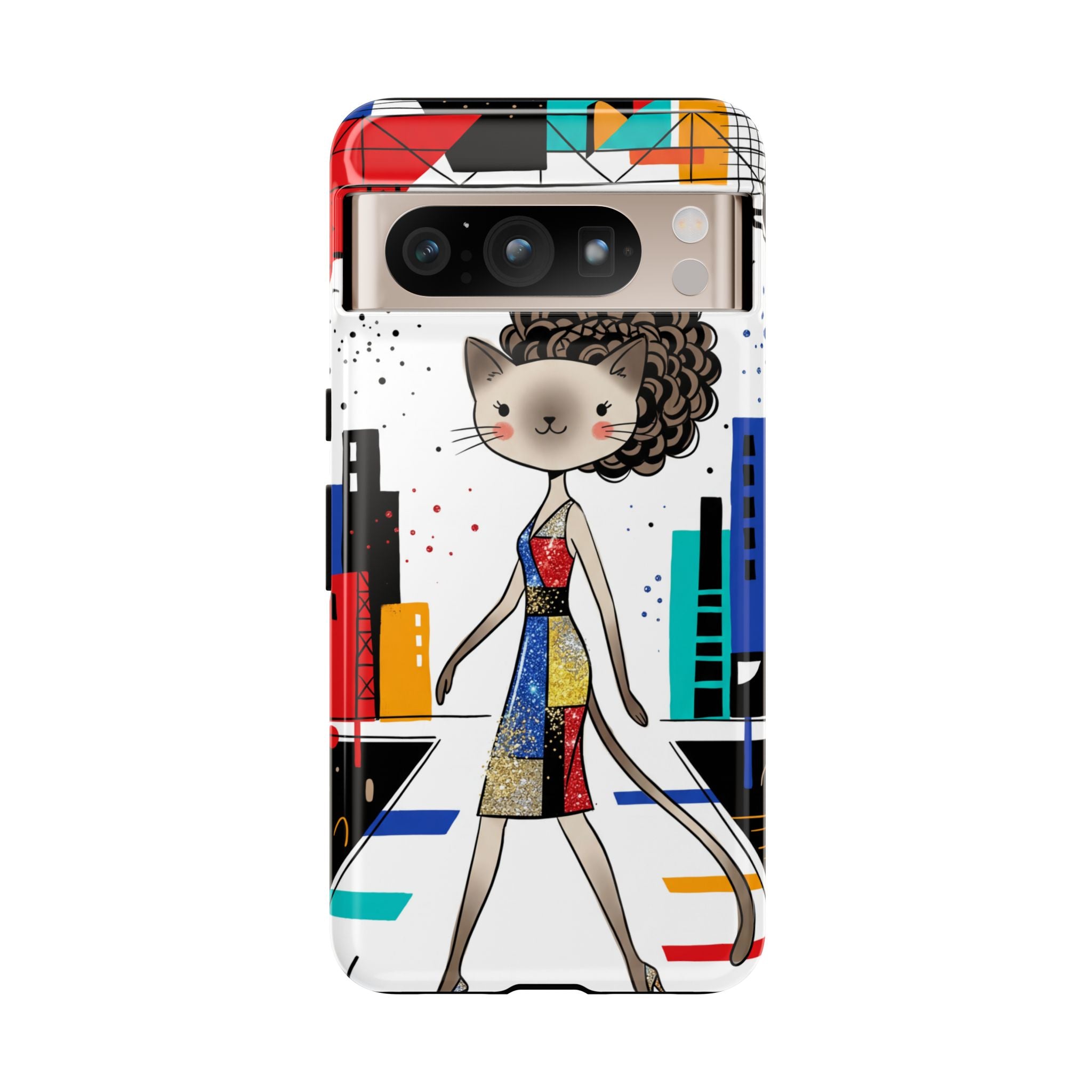 Catwalk City Google Pixel Phone Case | Cute Fashion Cat