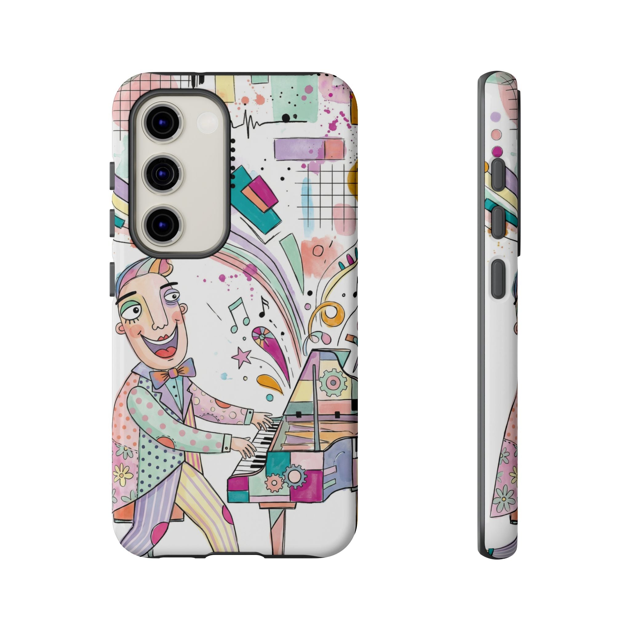 Musical Pianist Samsung Galaxy Phone Case | Colorful Whimsical Piano Art
