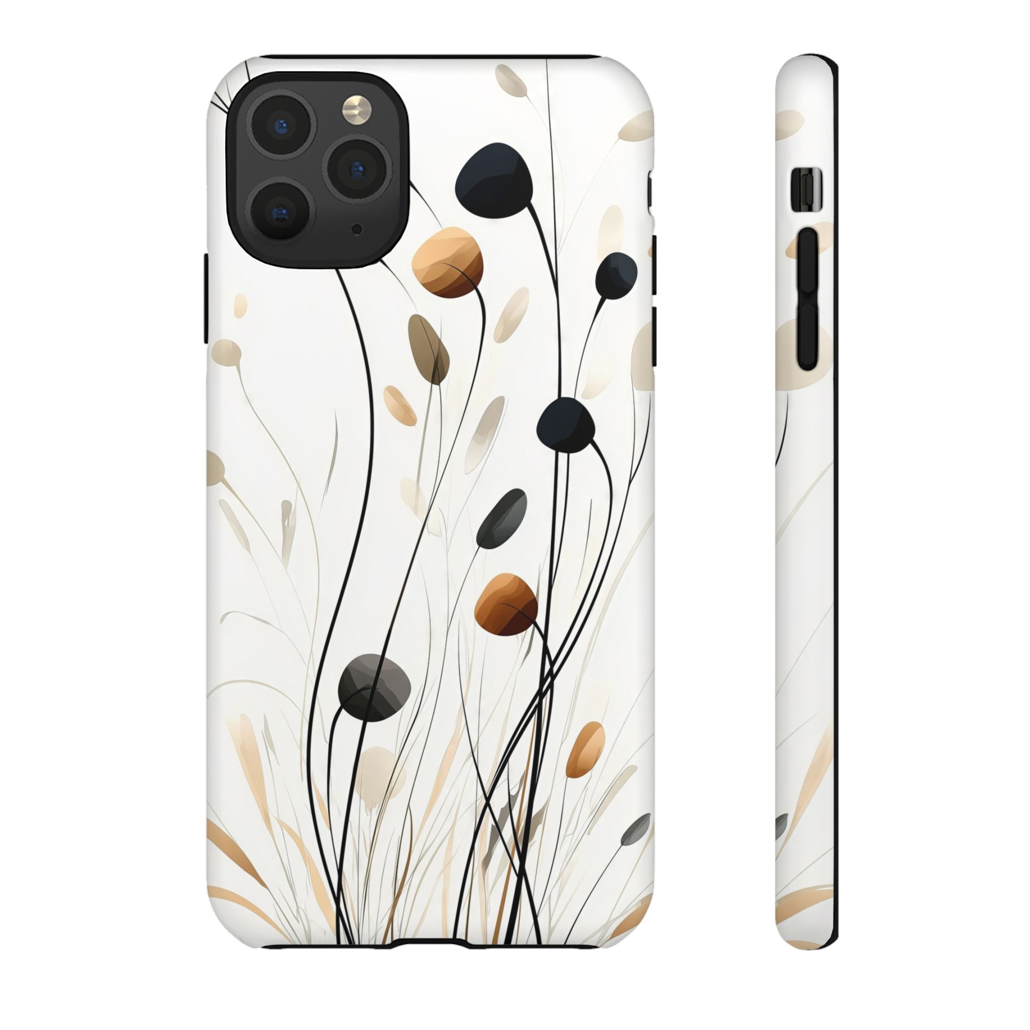 Floral Breeze Tough iPhone Case | Minimal Neutral Botanical Design