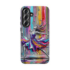 Colorful Dancer Tough Samsung Galaxy Phone Case | Vibrant Drip Art Protective Cover