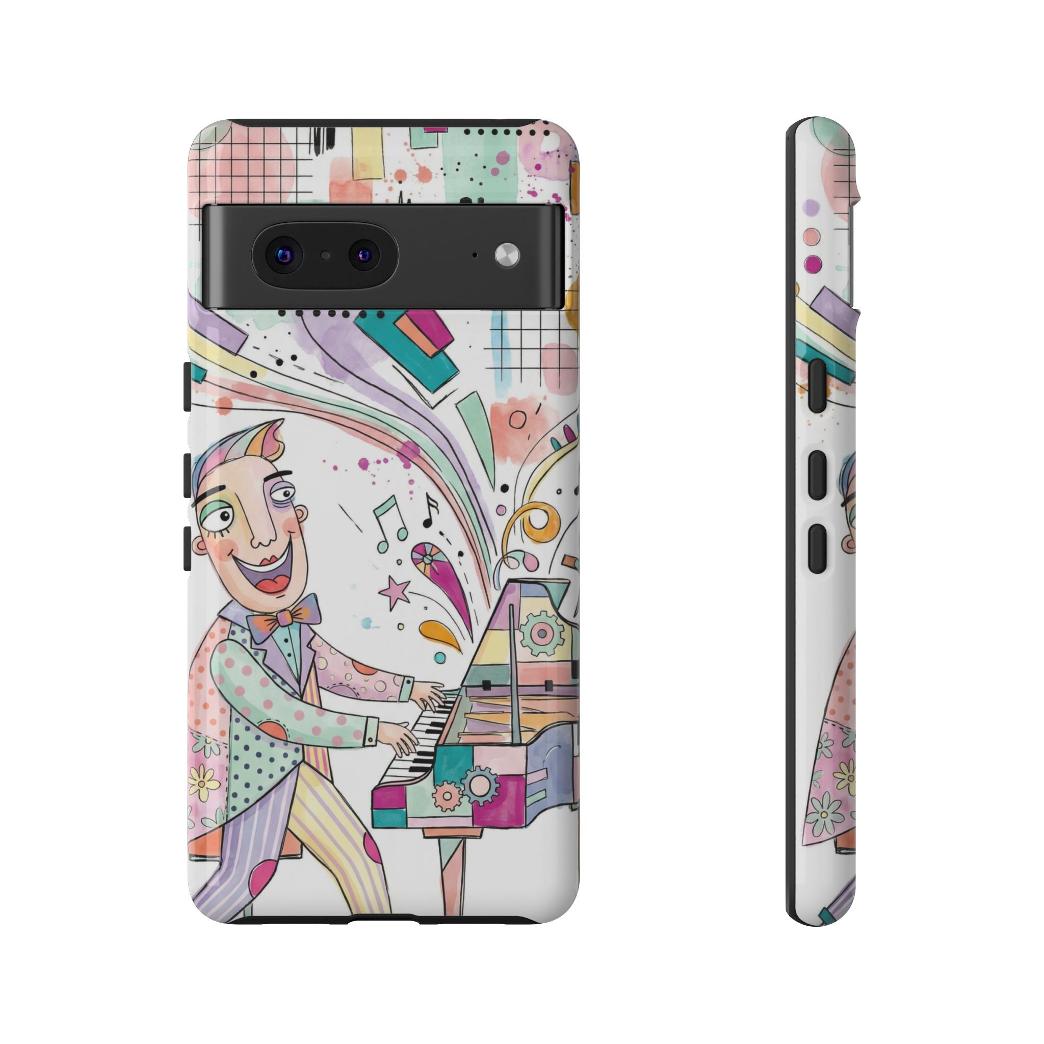 Musical Pianist Google Pixel Phone Case | Colorful Whimsical Piano Art
