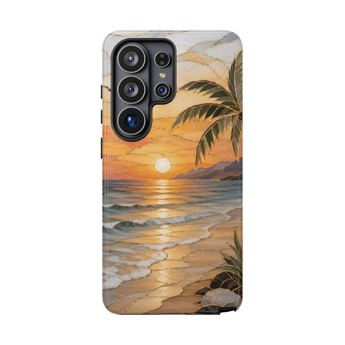 Beach Sunset Samsung Galaxy Phone Case | Coastal Ocean Art Cover