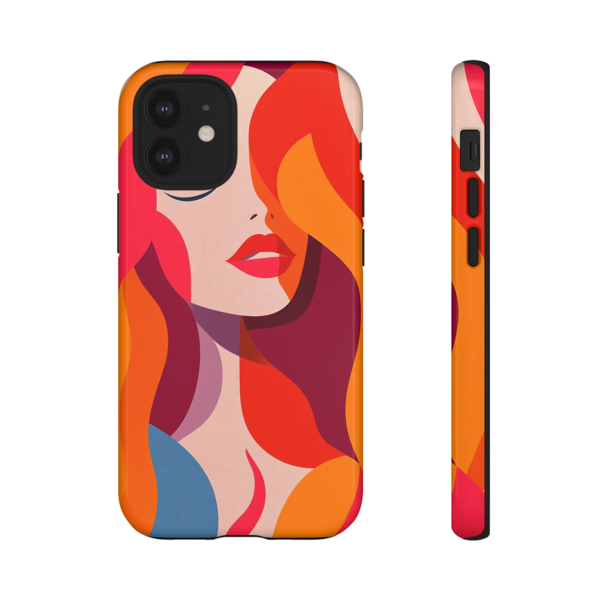 Retro Pop Art Woman iPhone Case | Bold Colourful Abstract Portrait