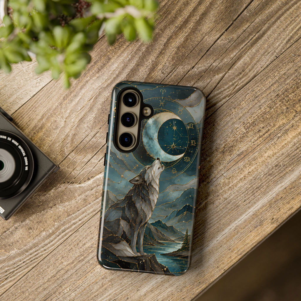 Wolf Moon Samsung Galaxy Phone Case | Celestial Wolf Phone Case