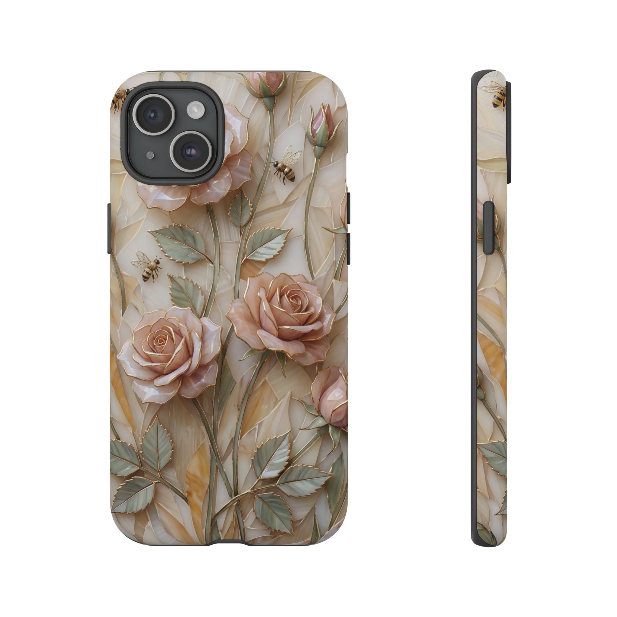 Vintage Blush Rose Floral Tough iPhone Protective Cover